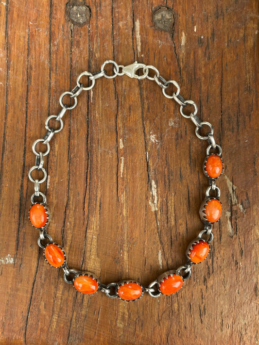 Spiny Oyster Link Bracelet | 925 Sterling Silver B978