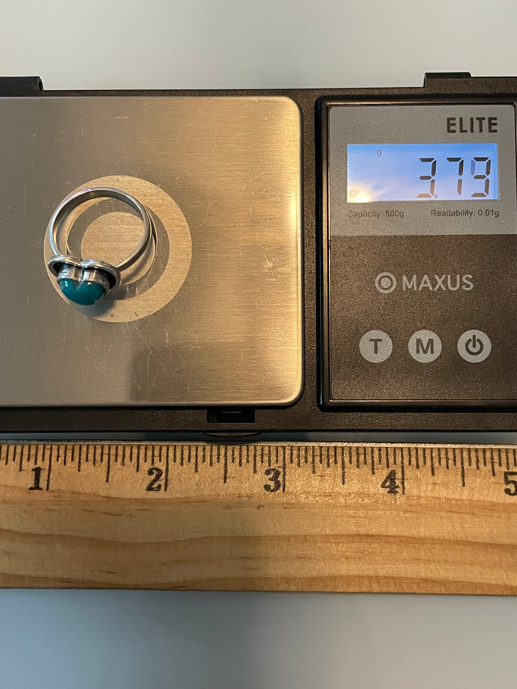 Kingman Turquoise Heart Ring | Sterling Silver | Size 7.5 G357