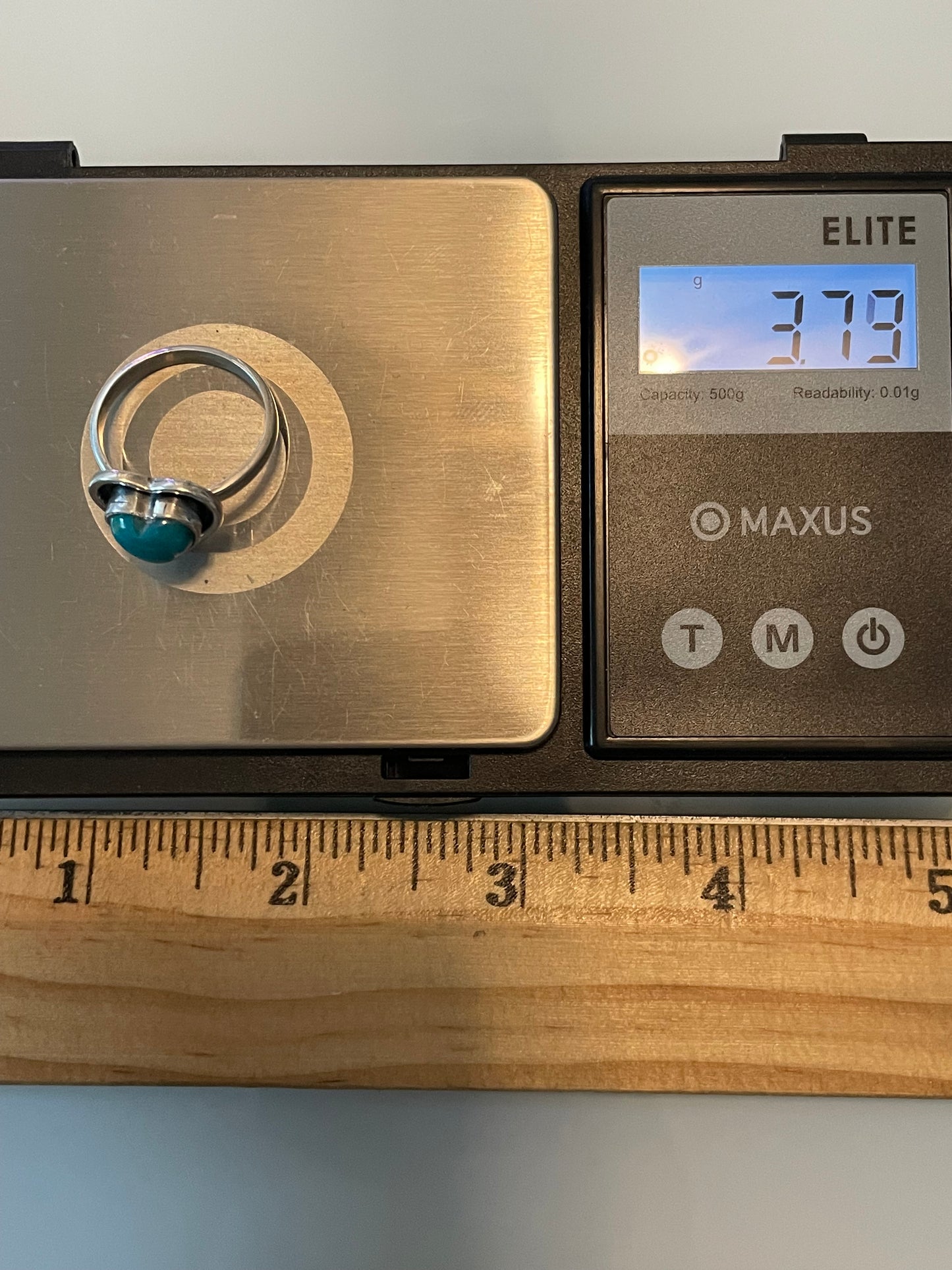 Kingman Turquoise Heart Ring | Sterling Silver | Size 7.5 G357