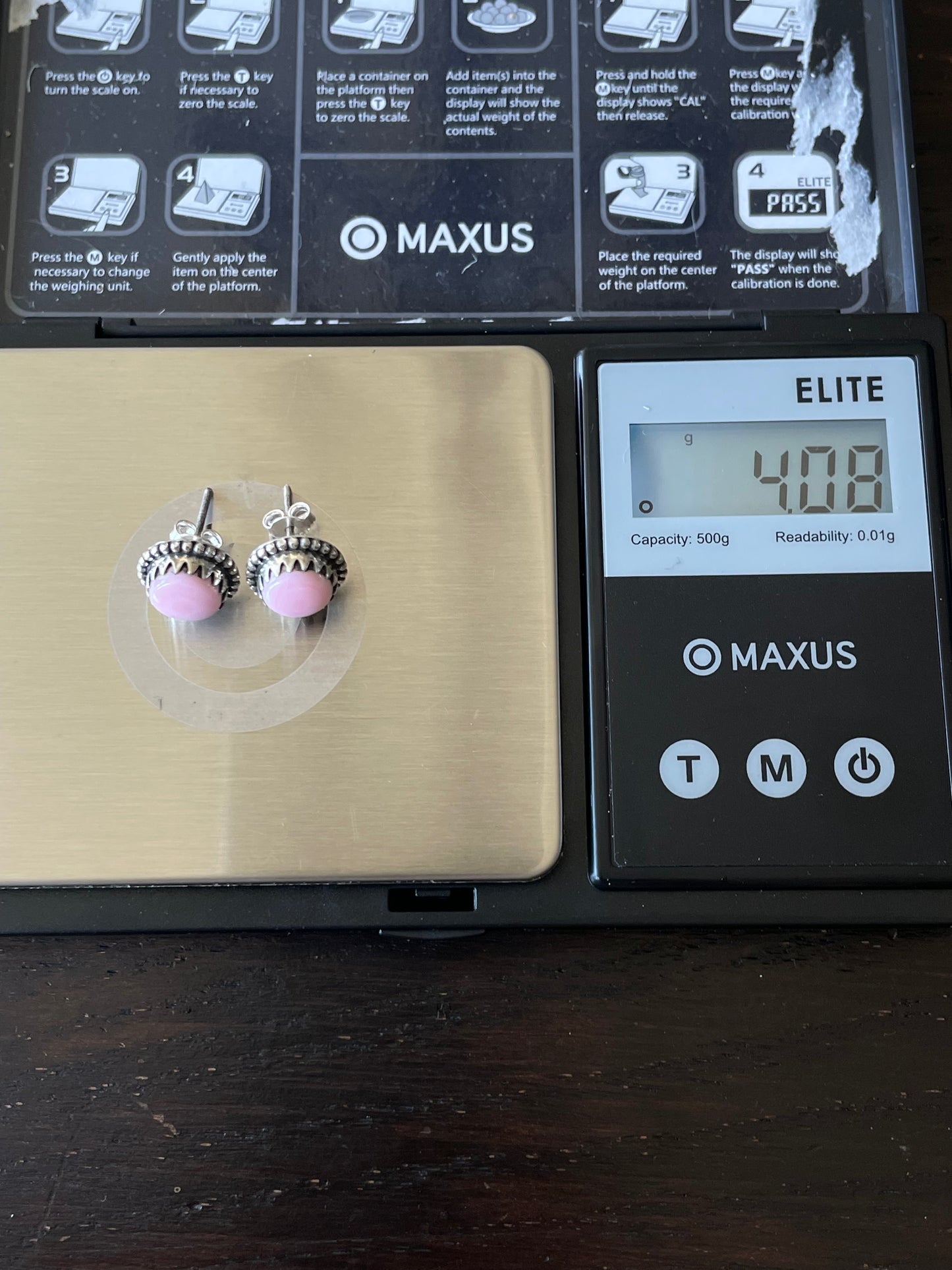 Pink Conch Stud Earrings | 925 Sterling Silver E786