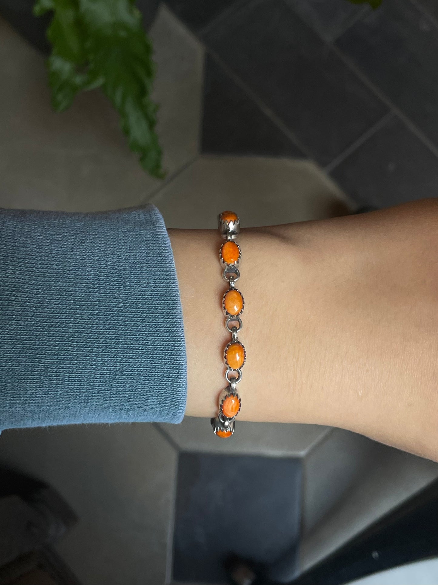 Spiny Oyster Bracelet | 925 Sterling Silver Link Bracelet E543