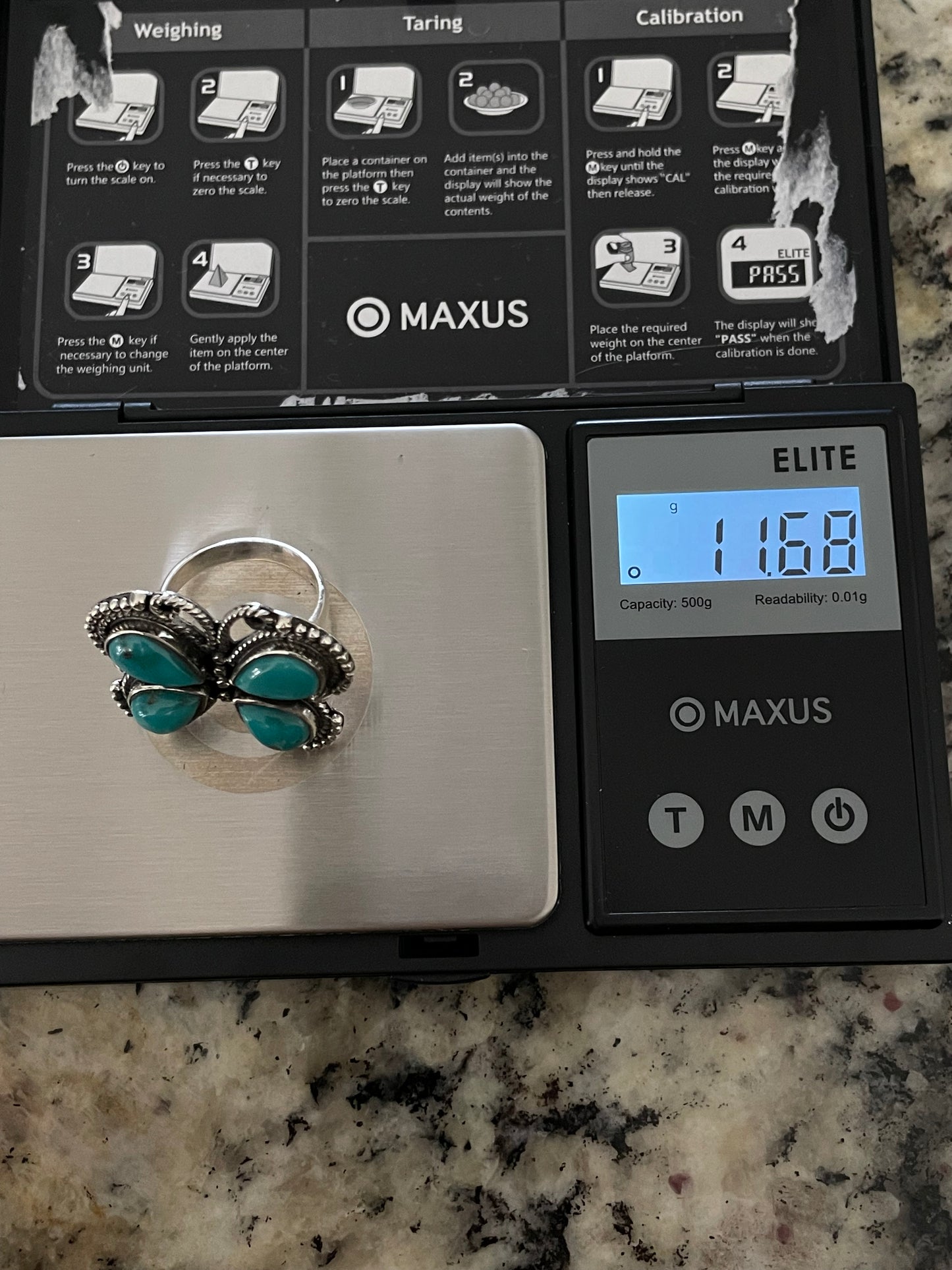 Kingman Turquoise Butterfly Ring | 925 Sterling Silver | Size 8.25 E319