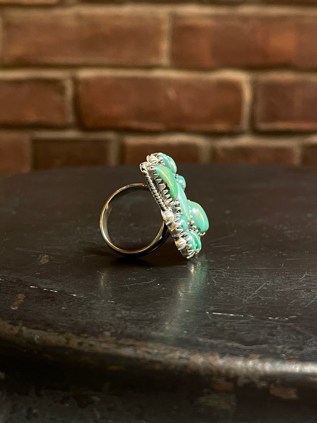 Turquoise Statement Ring Size 7 | Sterling Silver E864
