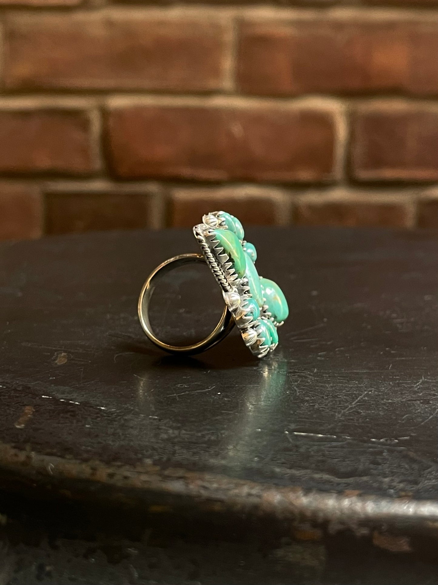 Turquoise Statement Ring Size 7 | Sterling Silver E864