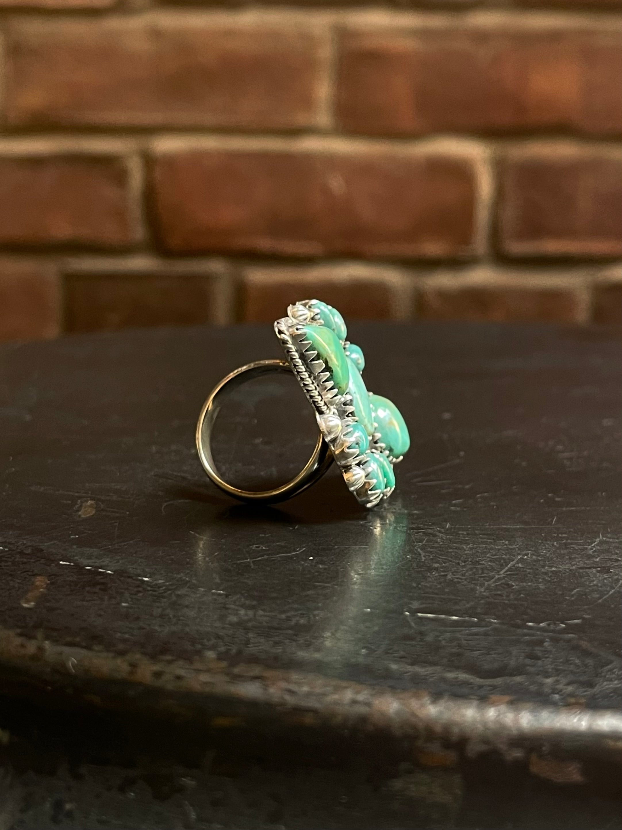 Turquoise Statement Ring Size 7 | Sterling Silver E864