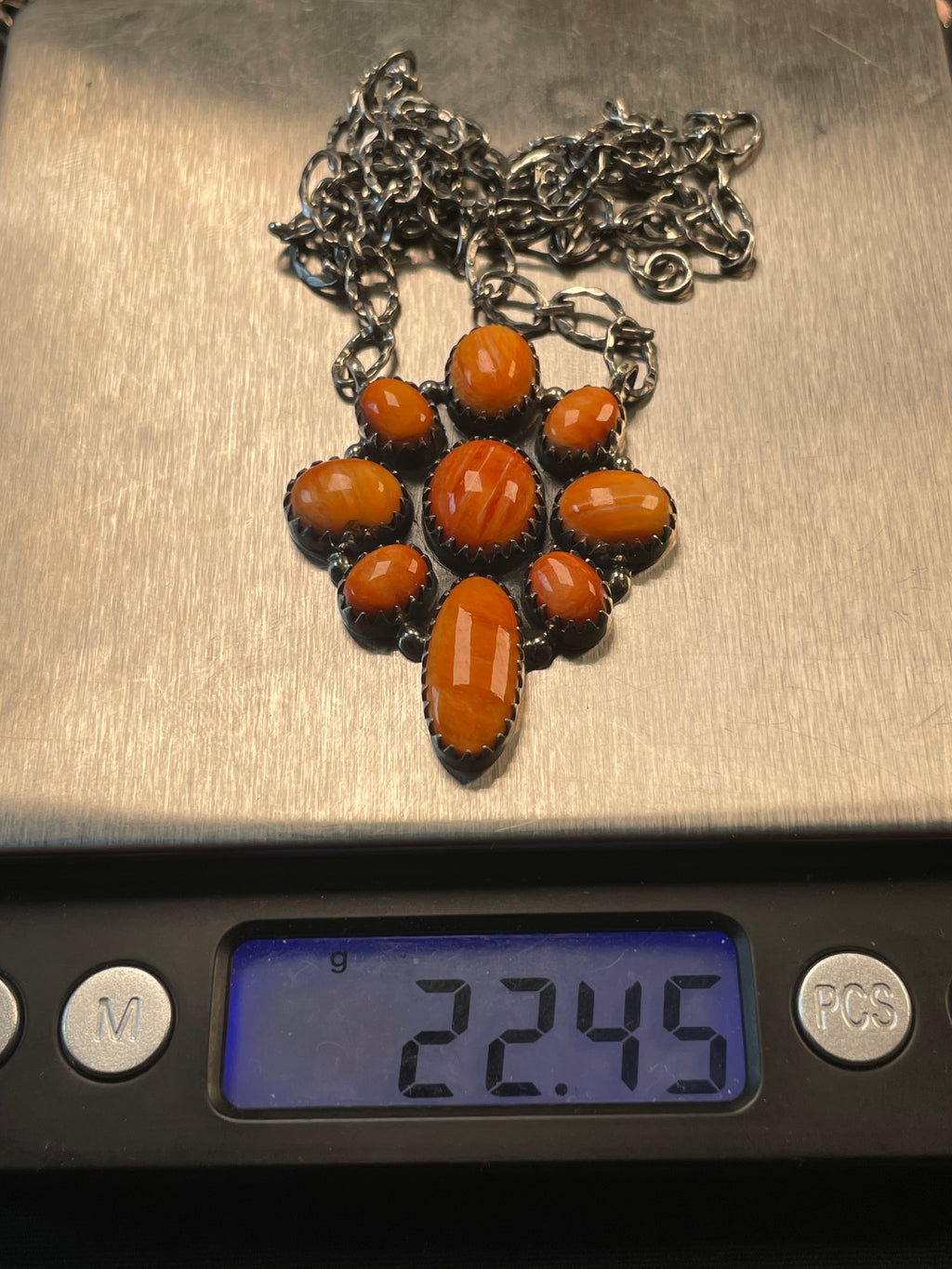 Spiny Oyster Cluster Necklace | 925 Sterling Silver D208