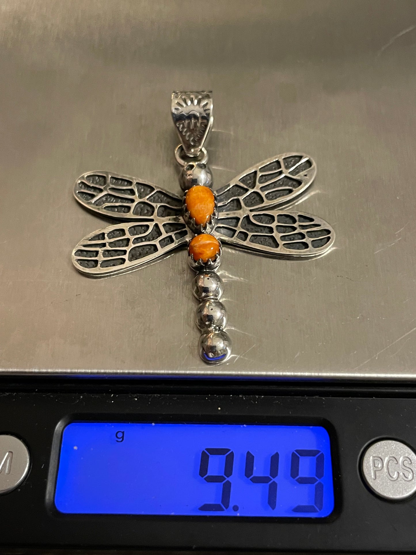 Spiny Oyster Dragonfly Pendant | Sterling Silver 925 B815