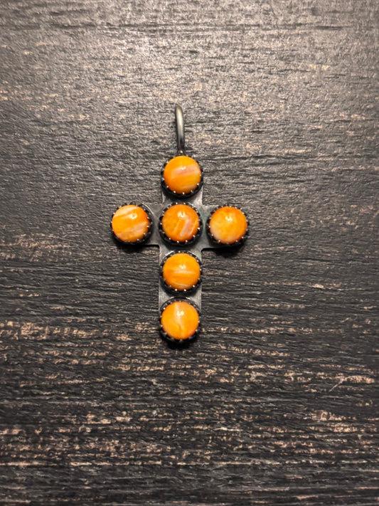 Spiny Oyster Cross Pendant | 925 Sterling Silver Southwestern A115