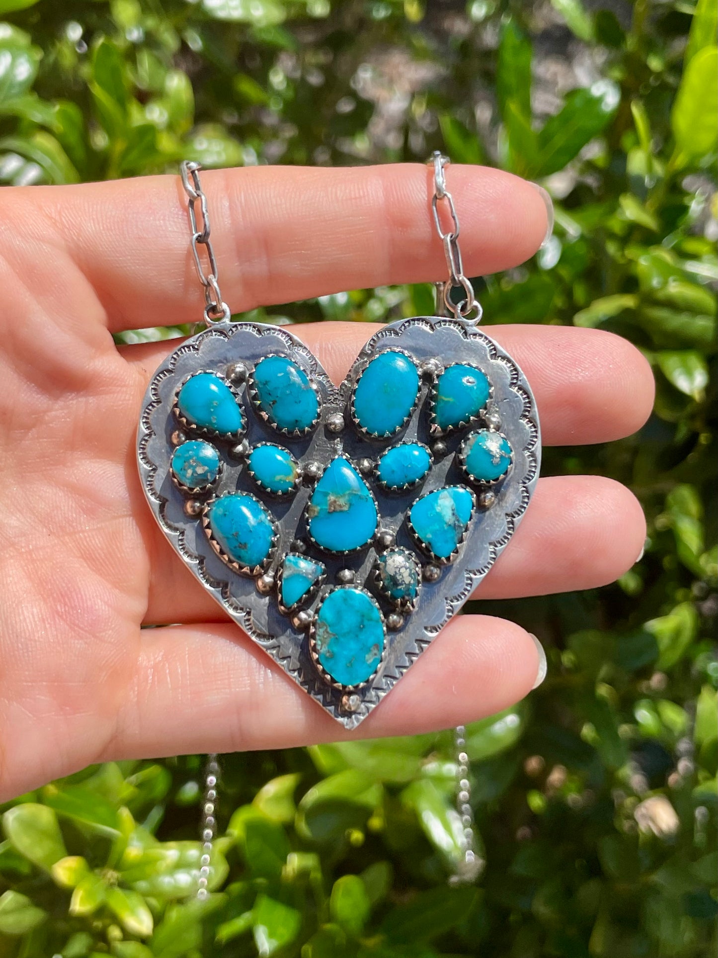 Turquoise Heart Necklace | 925 Sterling Silver D160