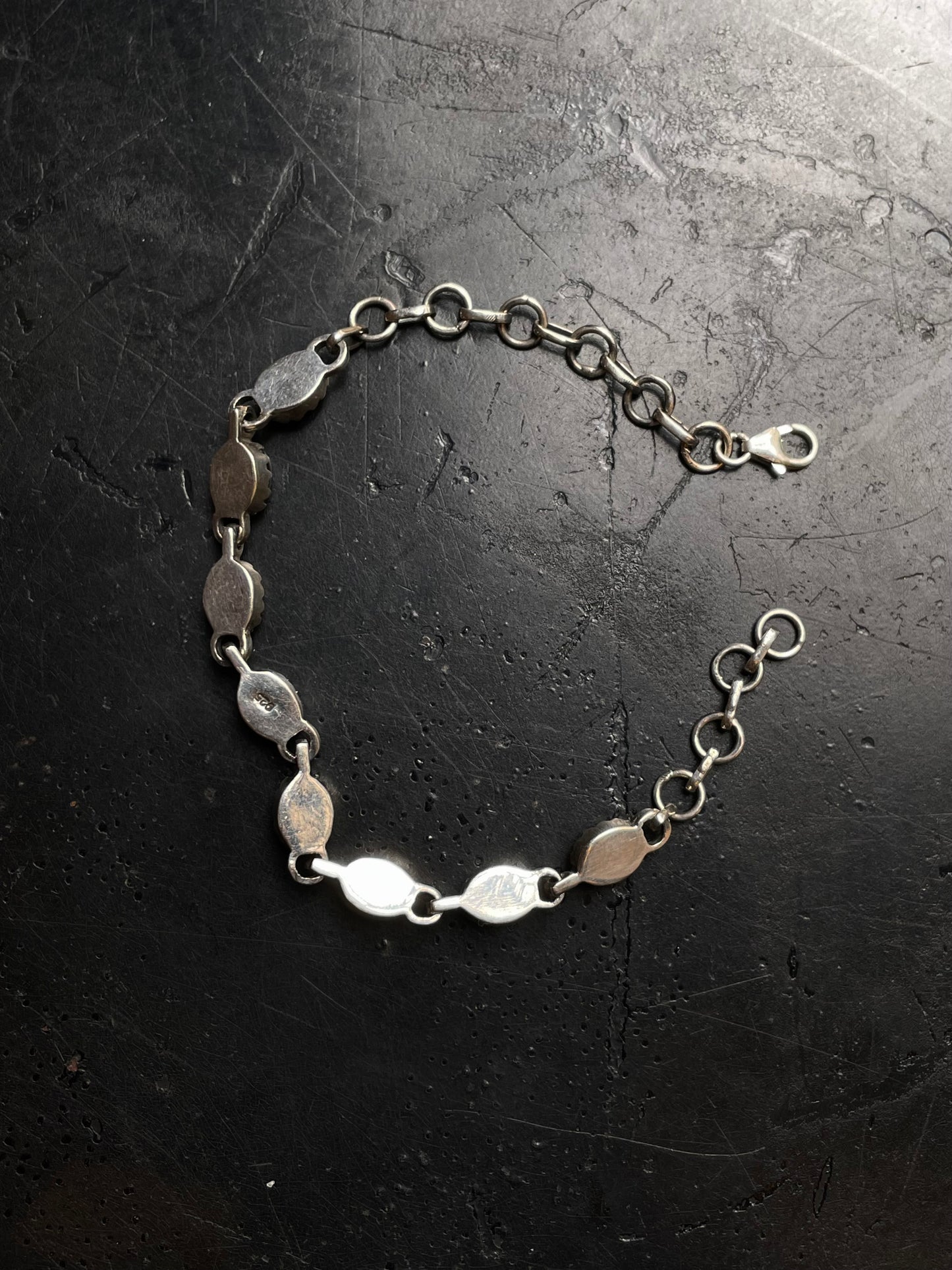 Black Onyx Link Bracelet | 925 Sterling Silver E107