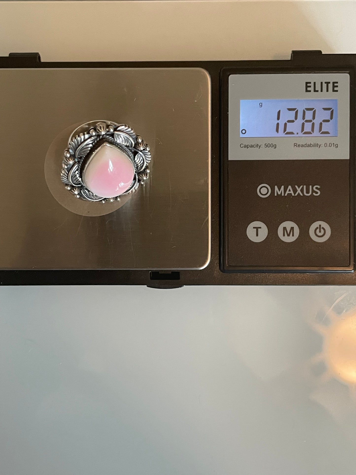 Pink Conch Tear Drop Ring Size ___ | 925 Sterling Silver G521