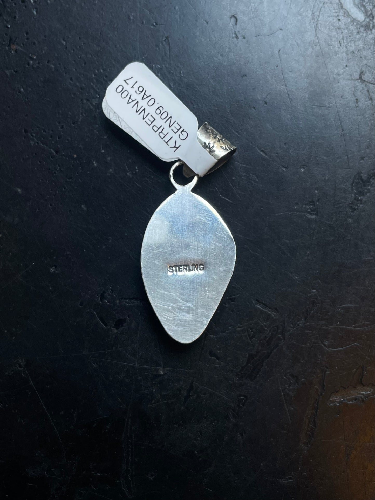 Kingman Turquoise Triangle Pendant | Sterling Silver | A617
