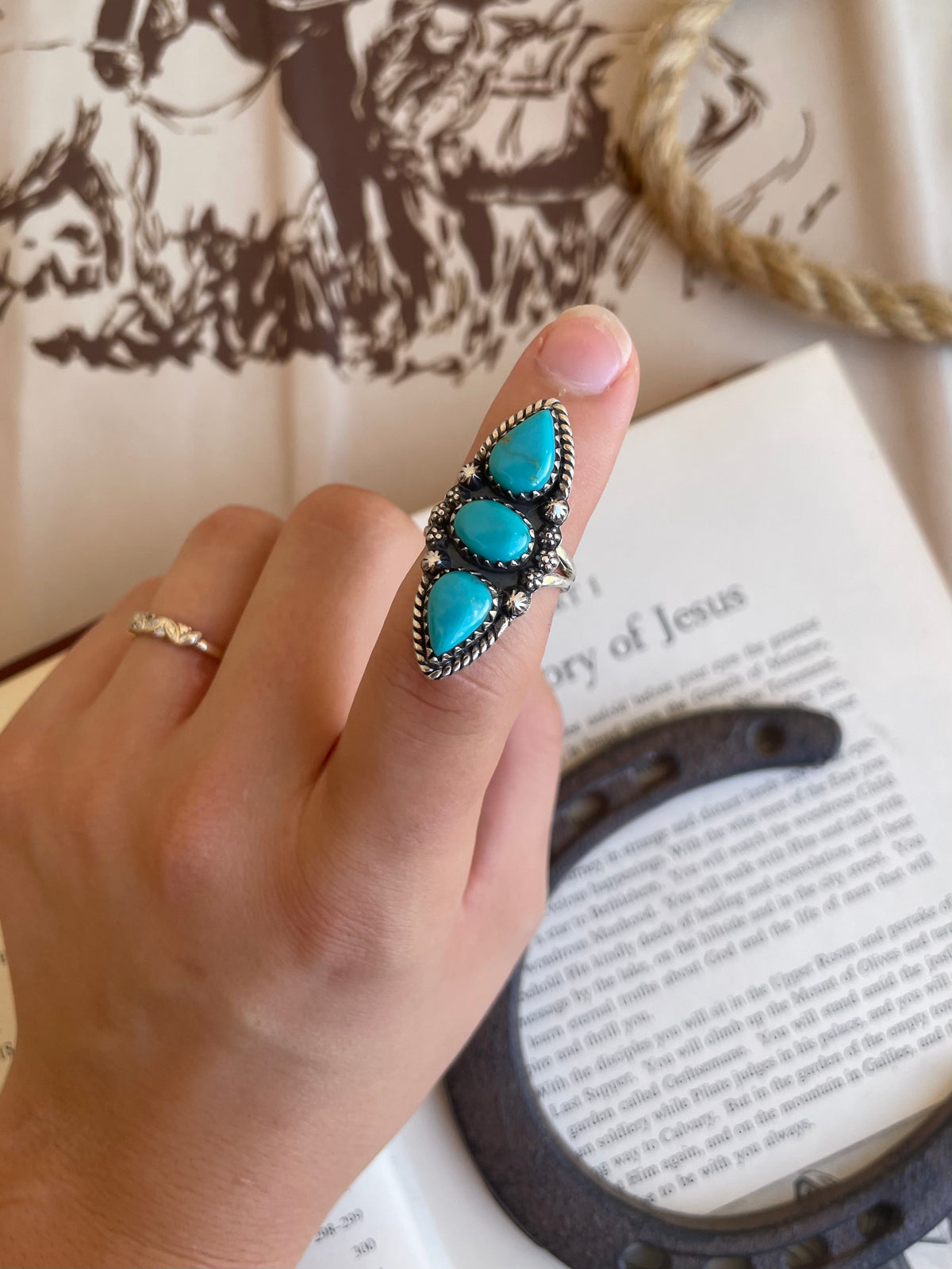 Turquoise Teardrop Ring | 925 Sterling Silver Size 7 G804