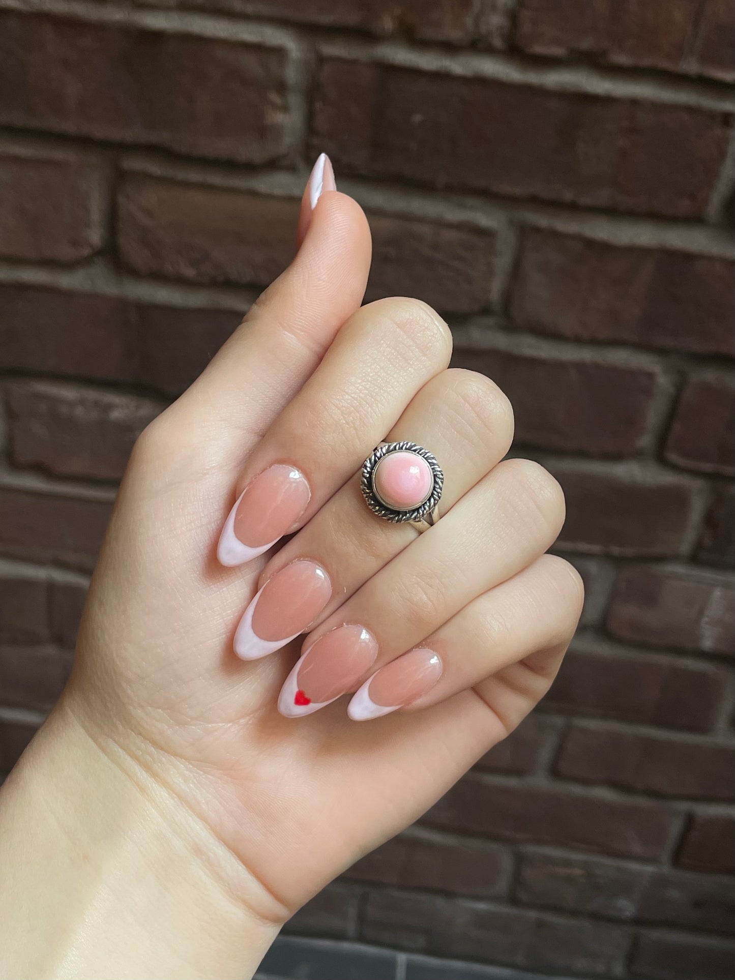 Pink Conch Ring Size 9 | 925 Sterling Silver E756