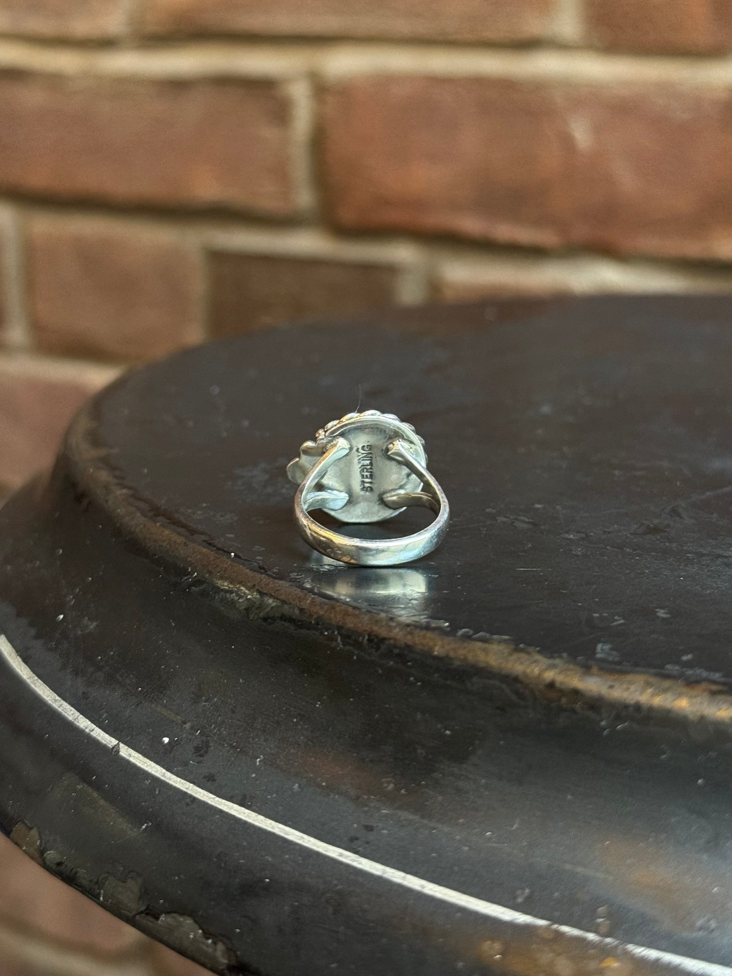 Turquoise Rope Ring | 925 Sterling Silver | Size 6 C238