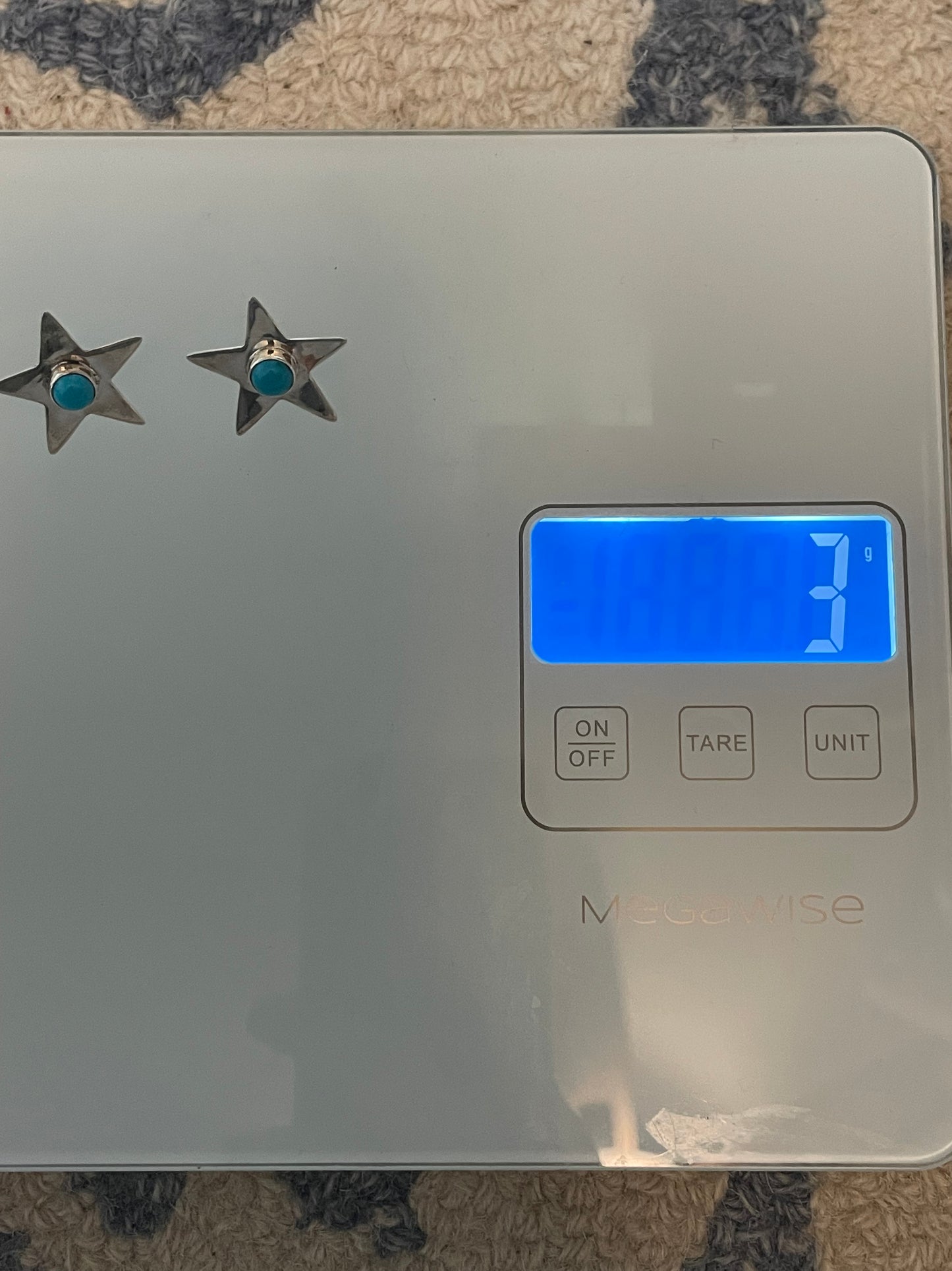 Kingman Turquoise Star Stud Earrings | 925 Sterling Silver C825