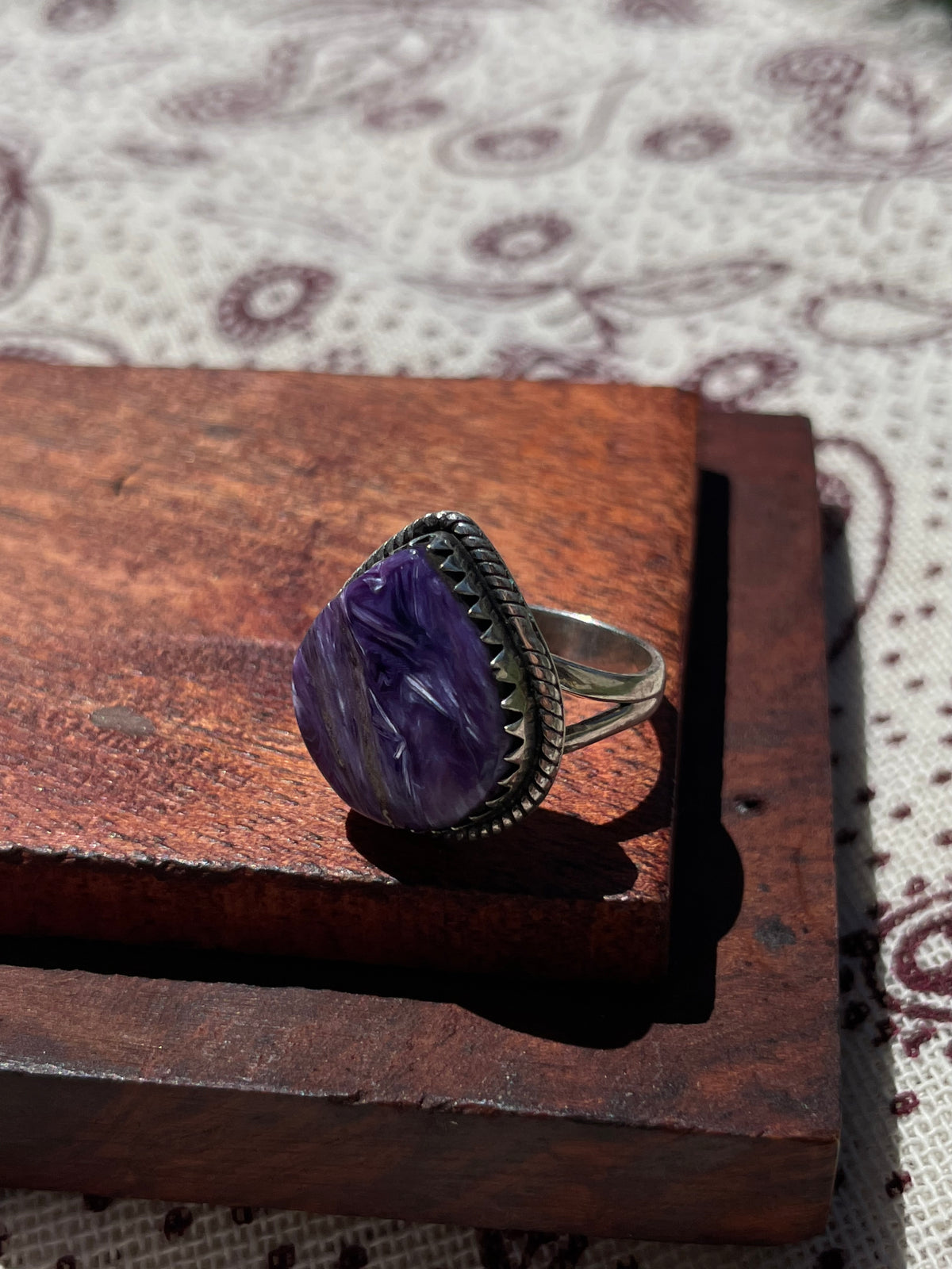 Charoite Ring Size 6.5| 925 Sterling Silver D294