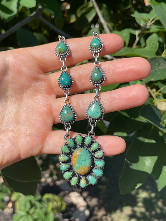 Turquoise Cluster Necklace | 925 Sterling Silver D122