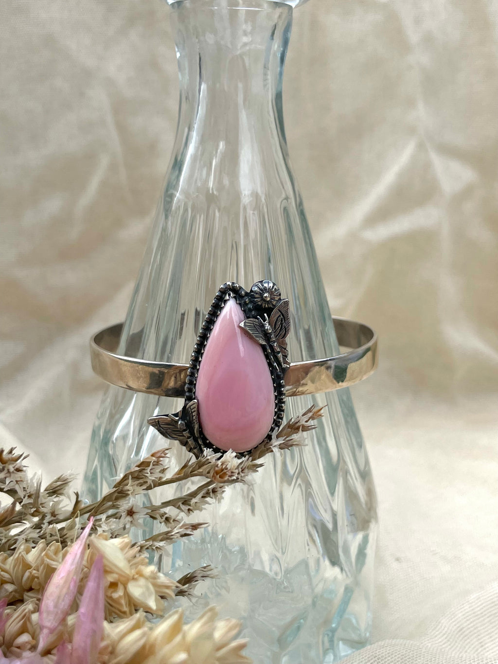 Pink Conch Butterfly Cuff Bracelet | 925 Sterling Silver D280