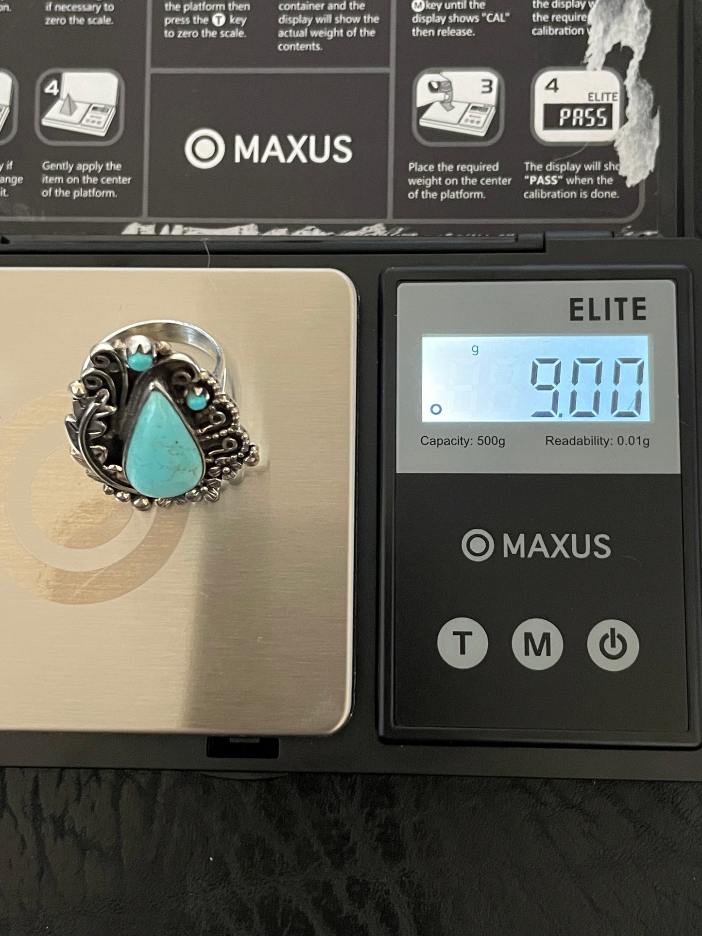 Kingman Turquoise Teardrop Ring Size 7 | 925 Sterling Silver Southwest E166