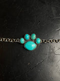 Kingman Turquoise Paw Bracelet | 925 Sterling Silver E101