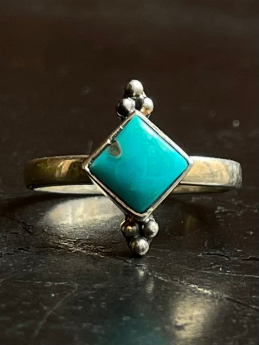 Kingman Turquoise Ring | Sterling Silver | Size 6.75 G301