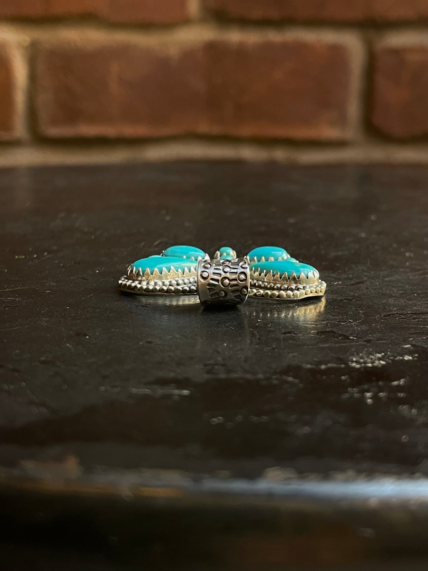 Kingman Turquoise Butterfly Pendant | Sterling Silver G465