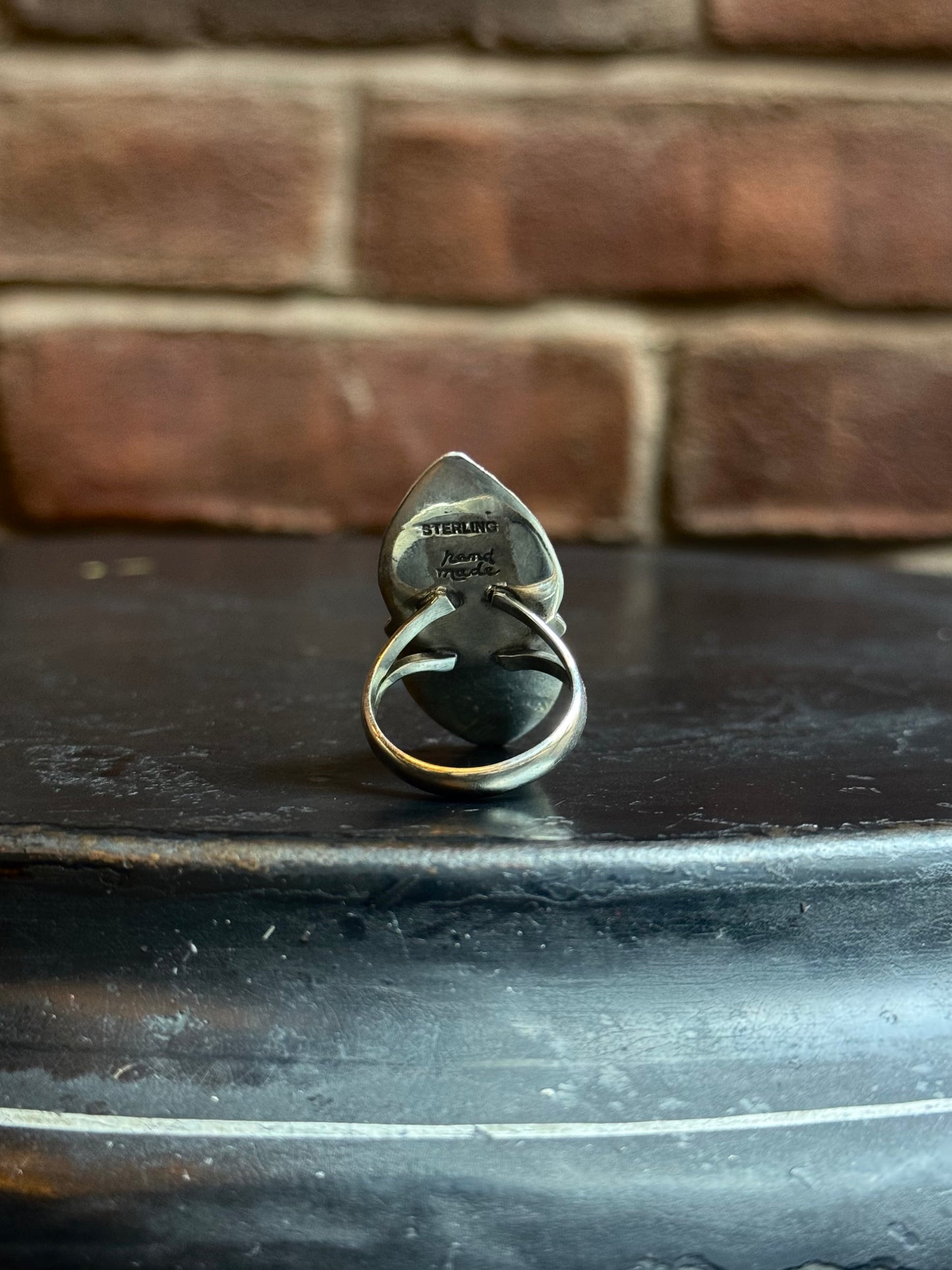 Turquoise Teardrop Ring | Sterling Silver | Size 7 | A883
