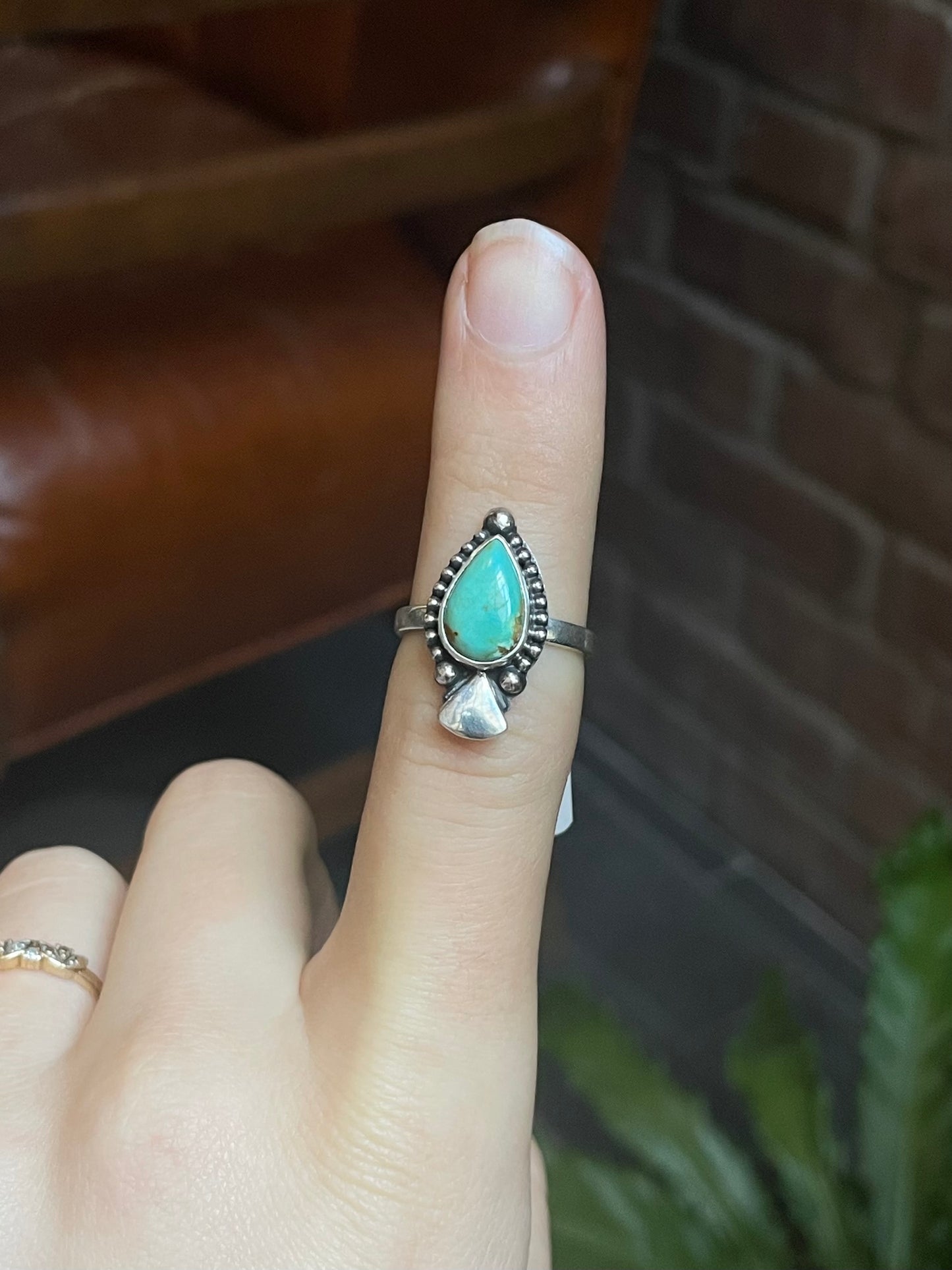 Kingman Turquoise Dainty Ring | Sterling Silver | Size 7 | A435