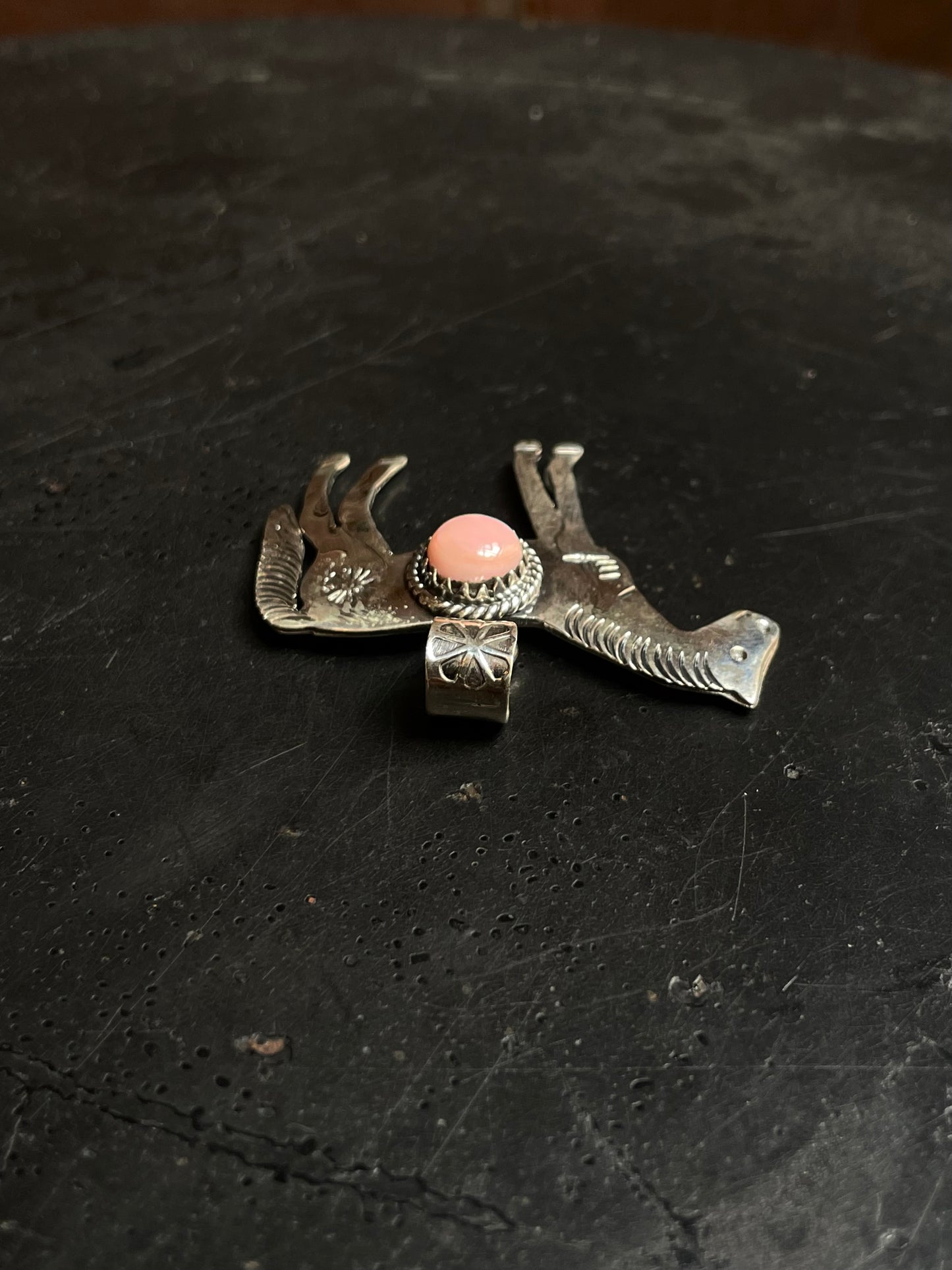 Pink Conch Horse Pendant | 925 Sterling Silver E251