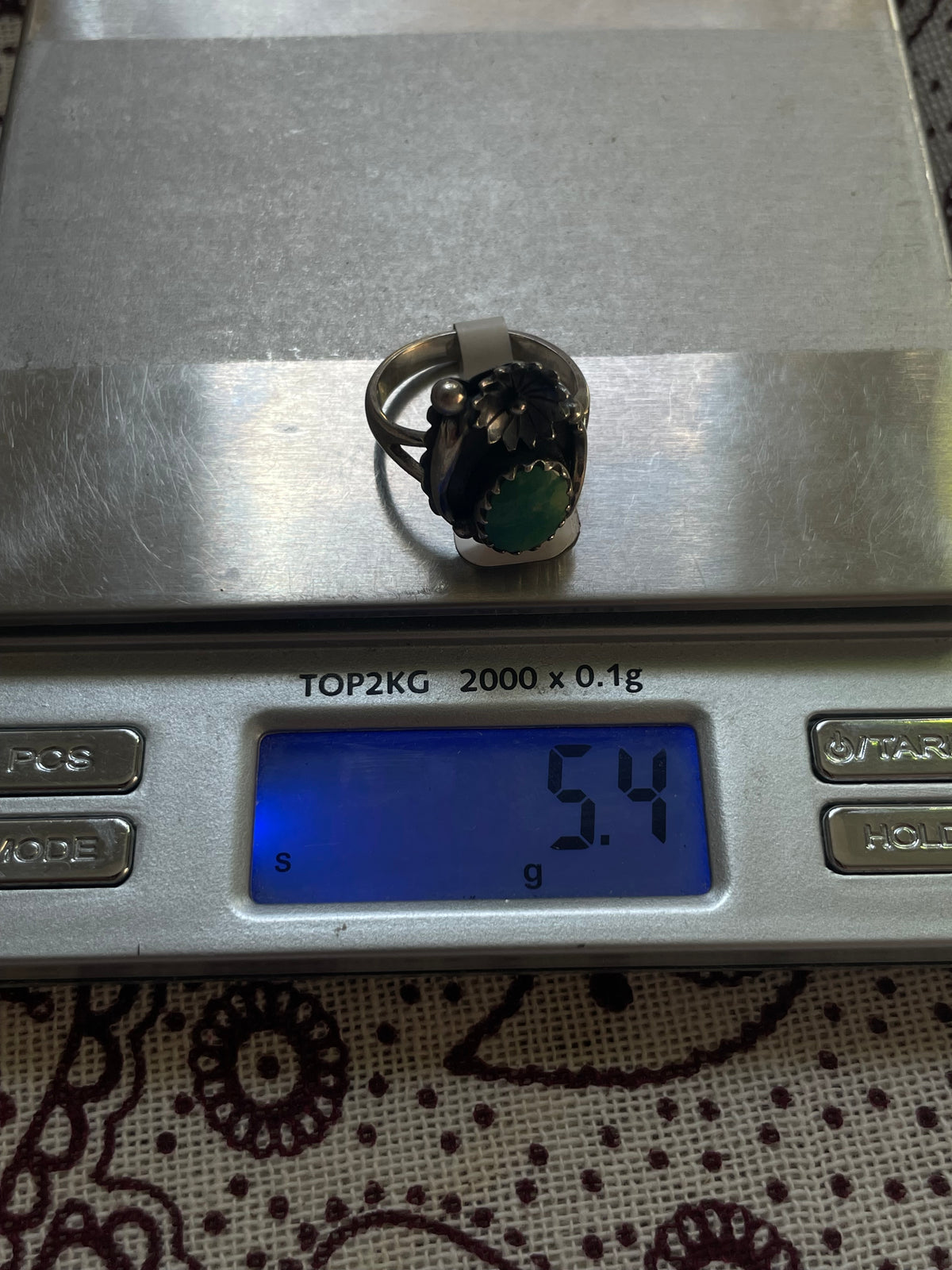 Turquoise Floral Ring | 925 Sterling Silver | Size 8 D349