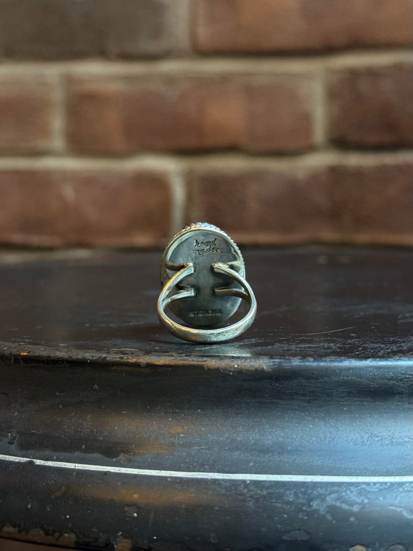 White Buffalo Ring Size 10 | 925 Sterling Silver C427