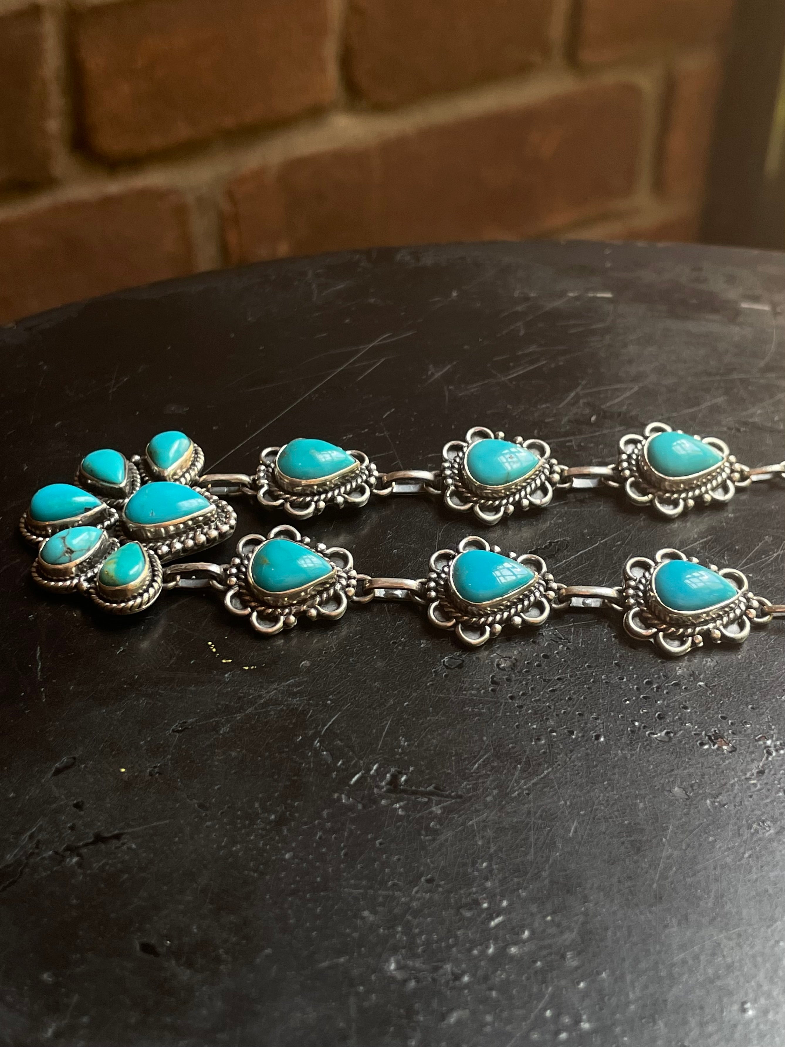 Kingman Turquoise Lariat Necklace | 925 Sterling Silver G598