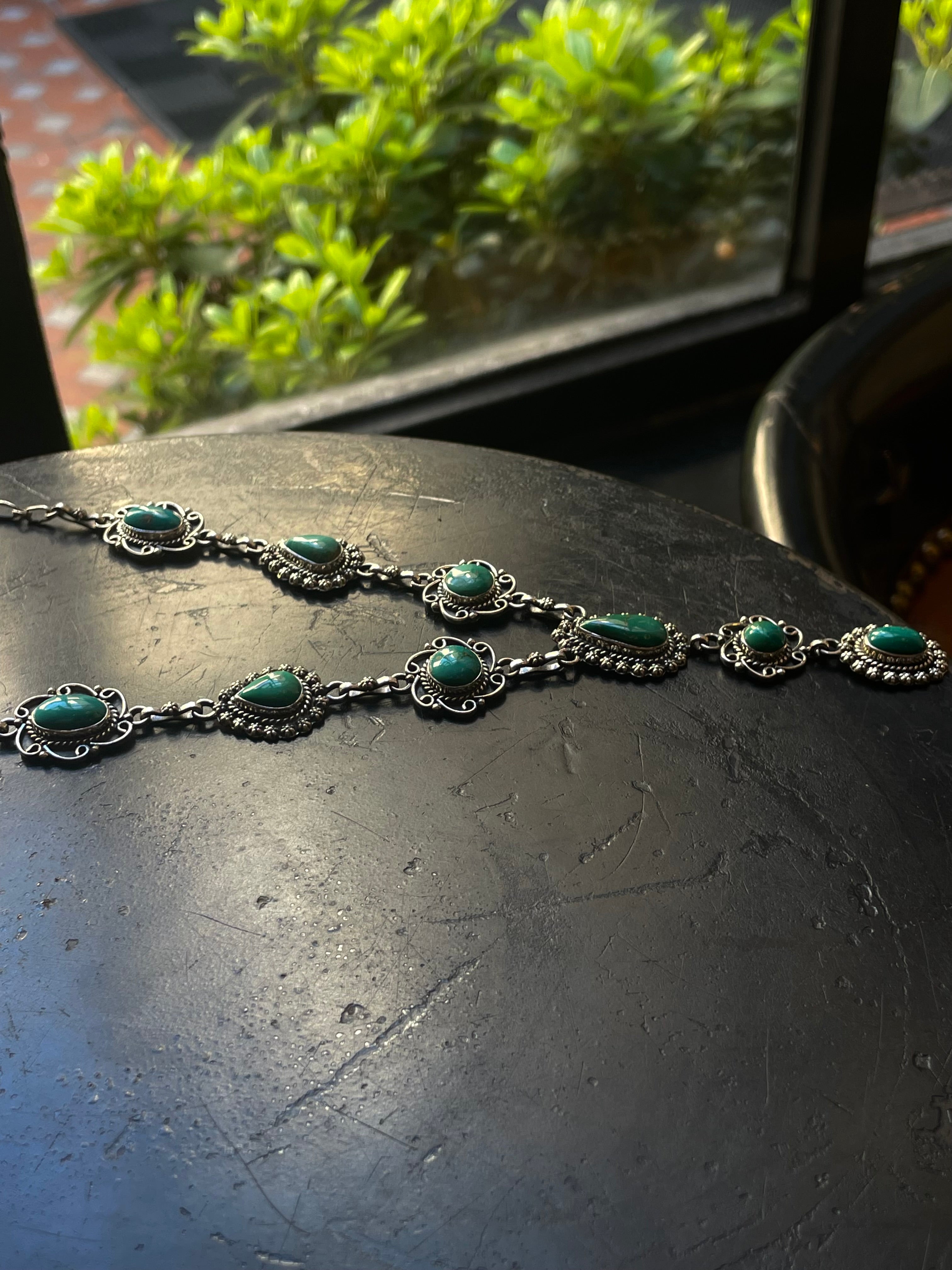 Kingman Turquoise Lariat Necklace | 925 Sterling Silver G611