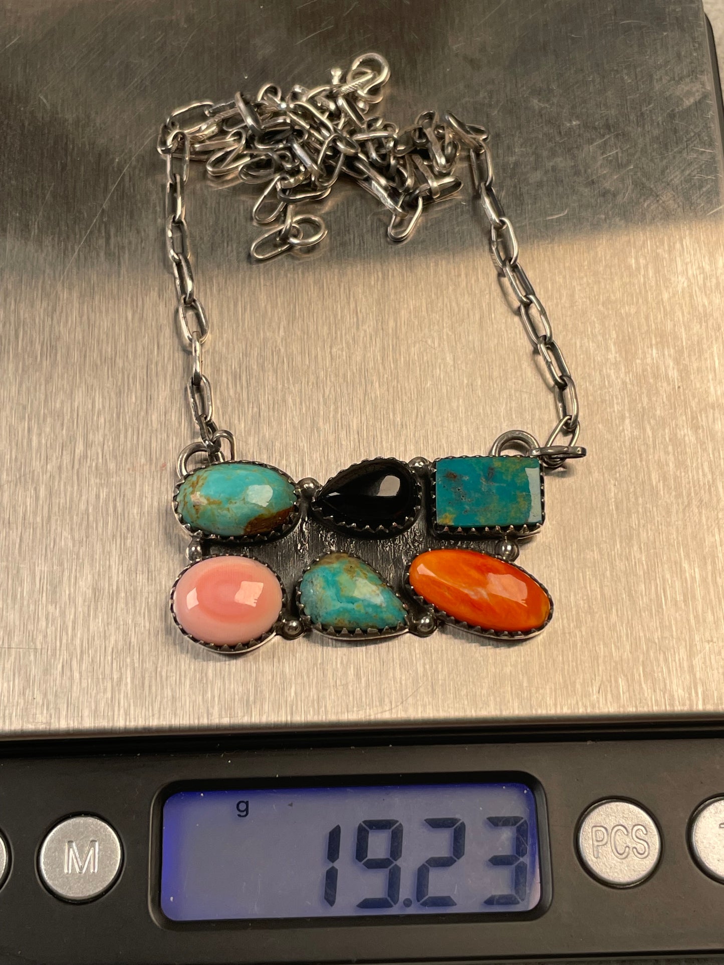 Multi Stone Necklace | 925 Sterling Silver Southwest D127