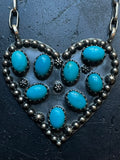 Kingman Turquoise Heart Necklace | Sterling Silver G391