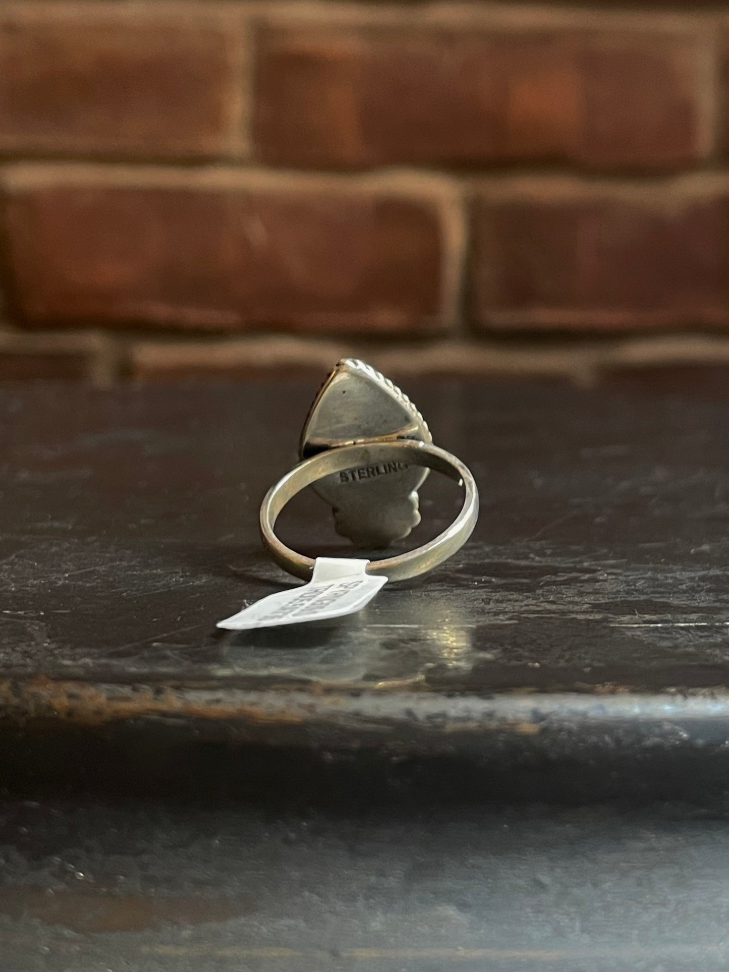 Spiny Oyster Teardrop Ring | Sterling Silver | Size 9 | A735