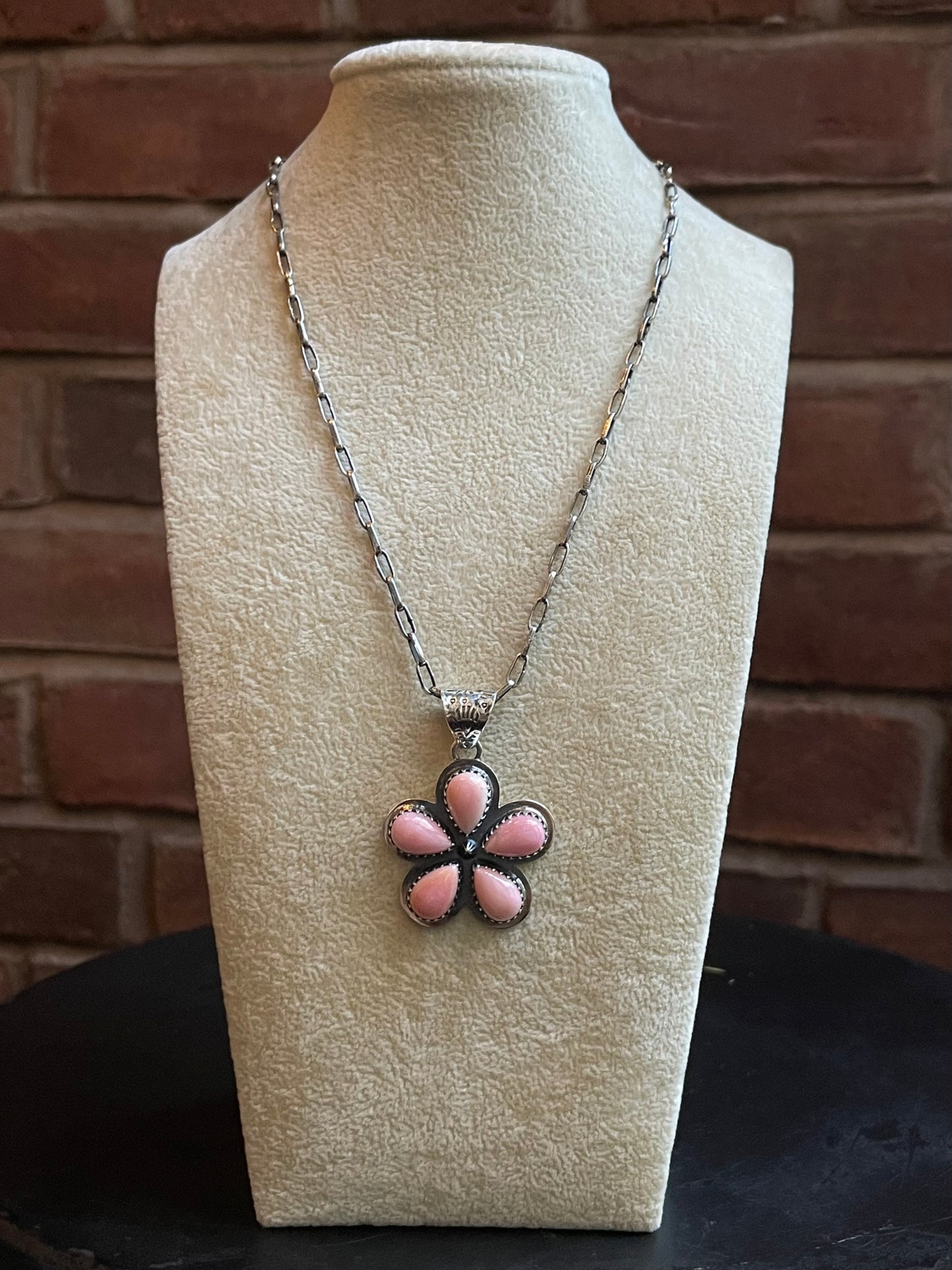 Pink Conch Flower Pendant | 925 Sterling Silver E233