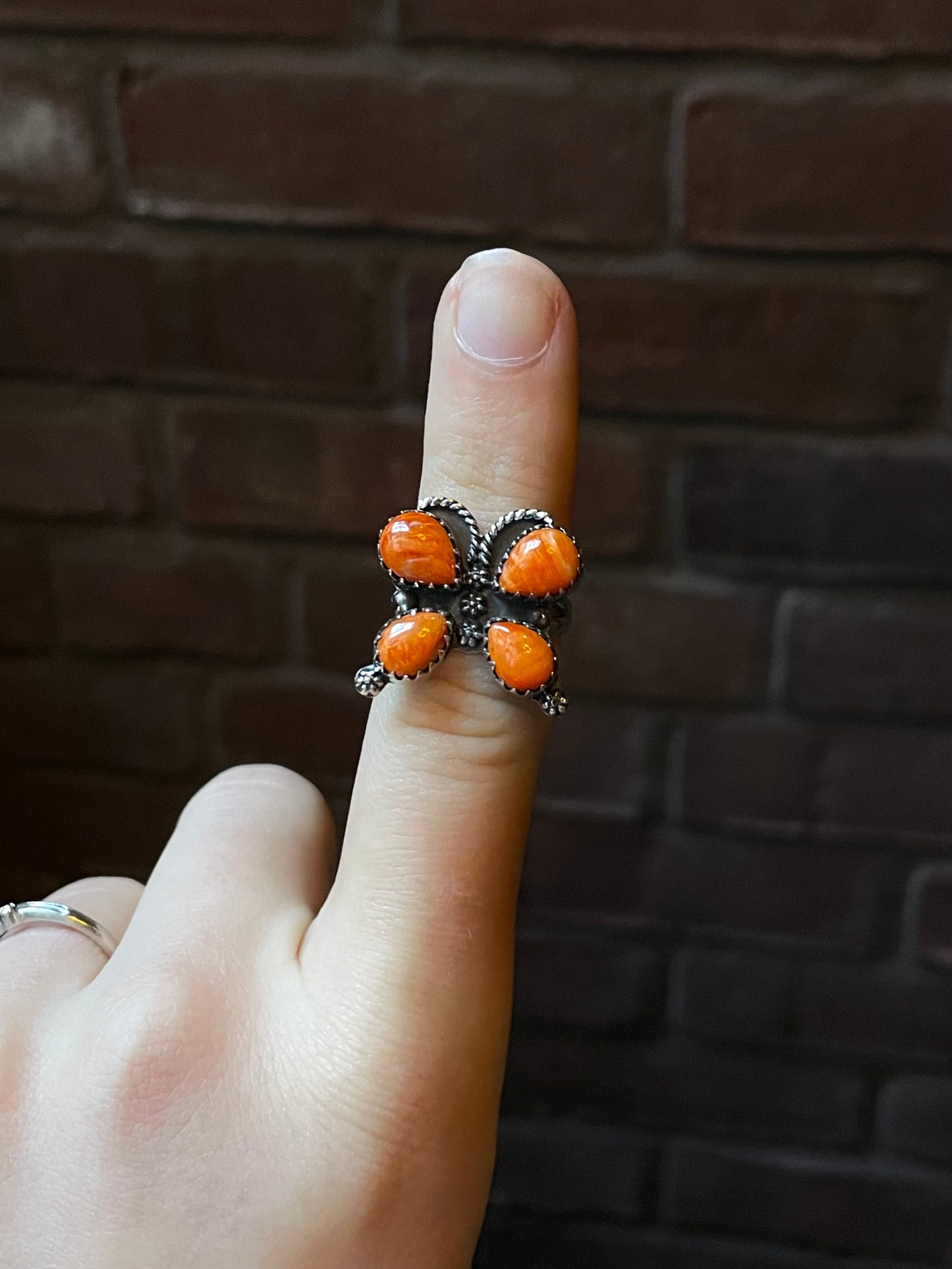Spiny Oyster Butterfly Ring Size 6.75 | 925 Sterling Silver E421