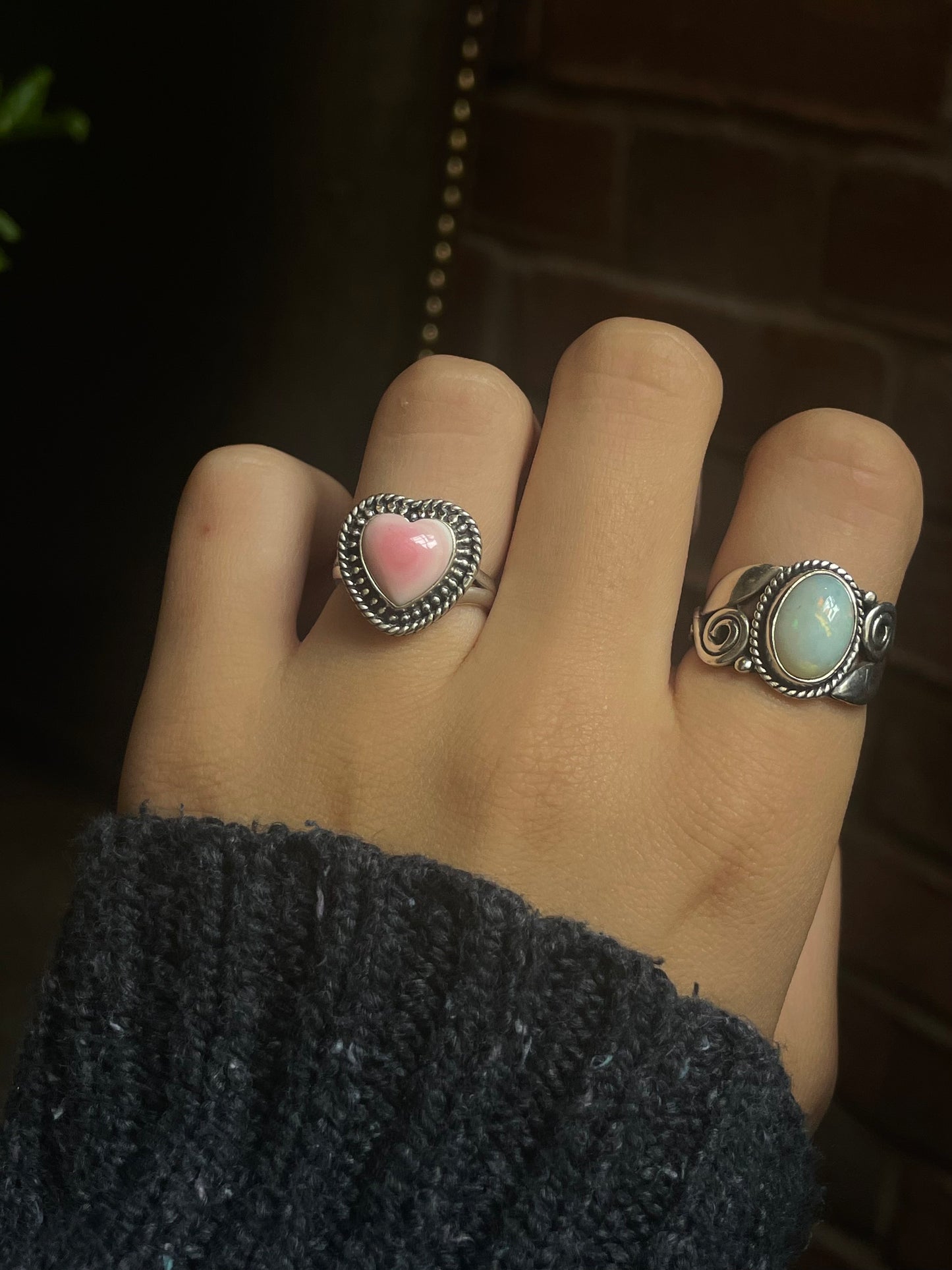 Pink Conch Heart Ring Size 7 | 925 Sterling Silver G123