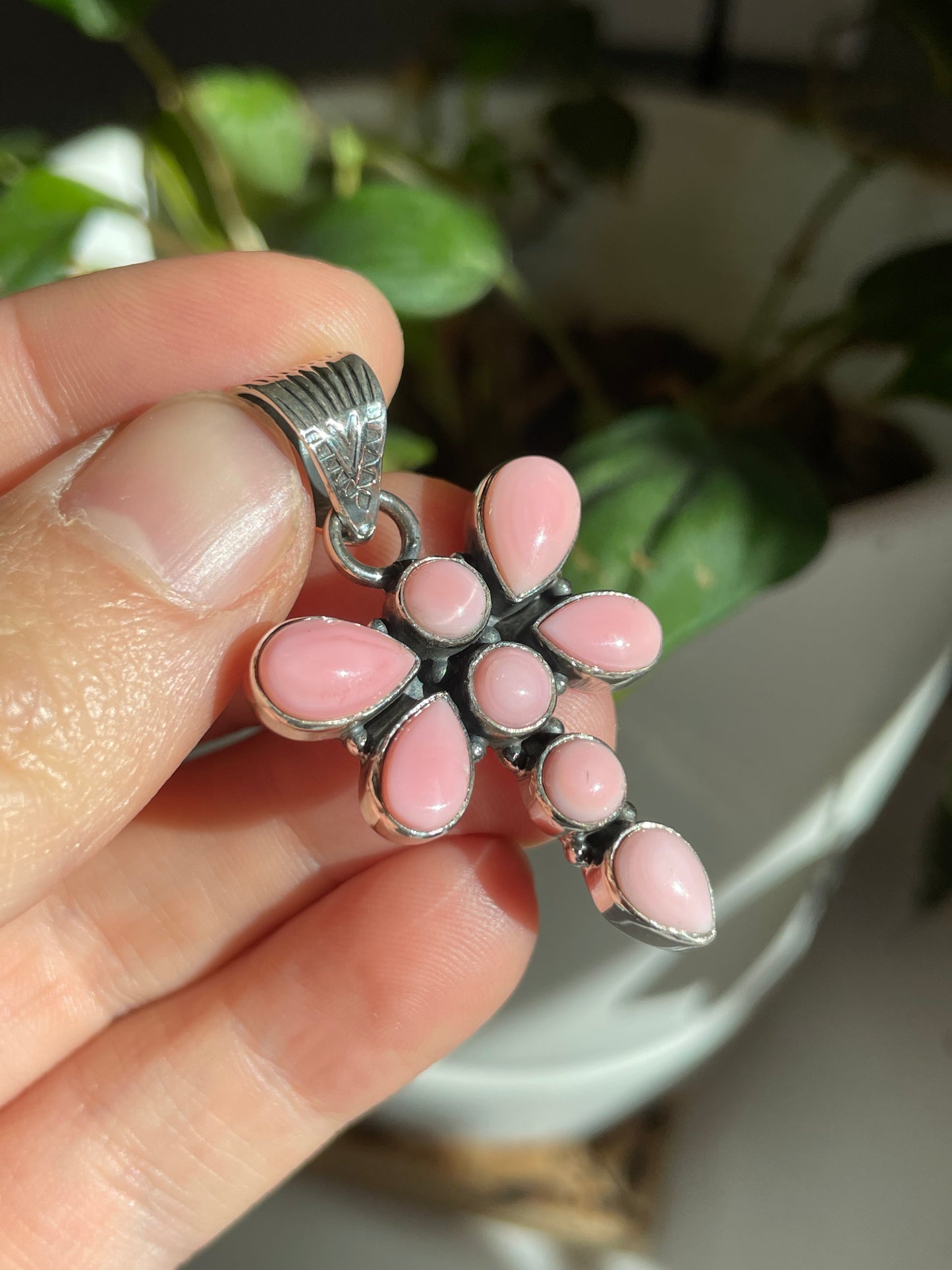 Pink Conch Dragonfly Pendant | Sterling Silver 925 B766