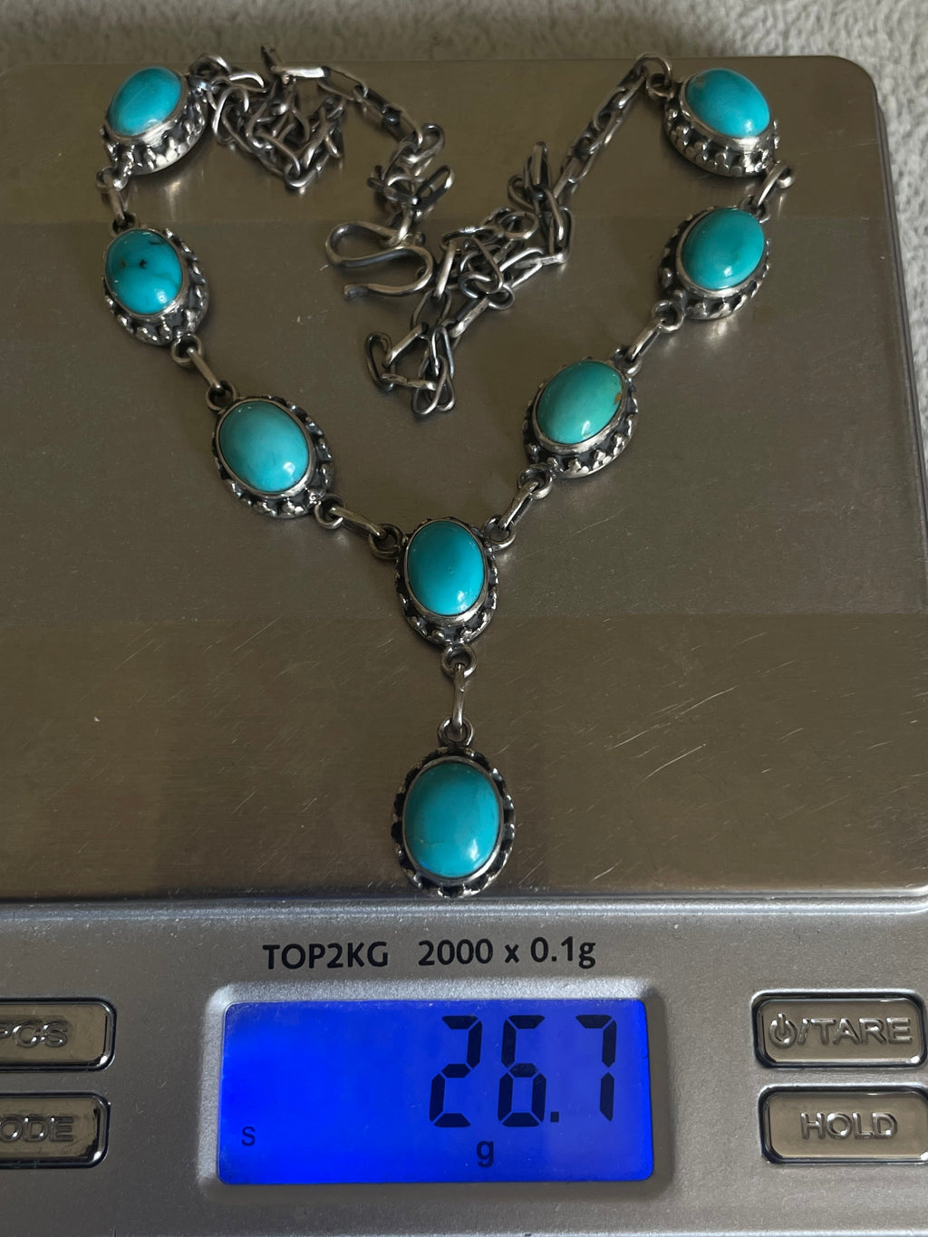 Turquoise Drop Necklace | 925 Sterling Silver D252