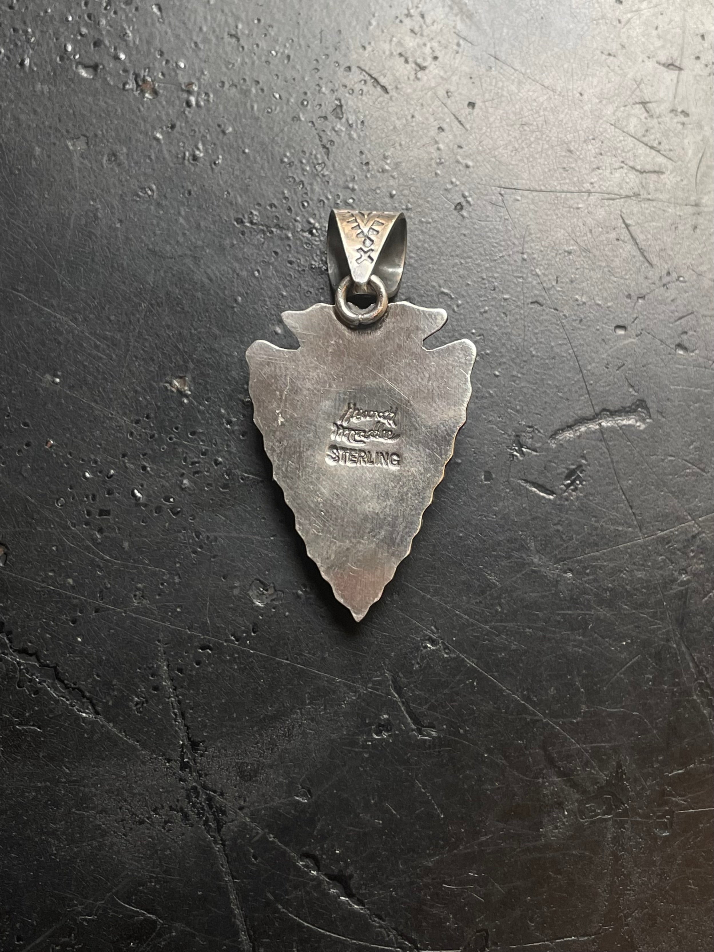 Turquoise Arrowhead Pendant | 925 Sterling Silver E710