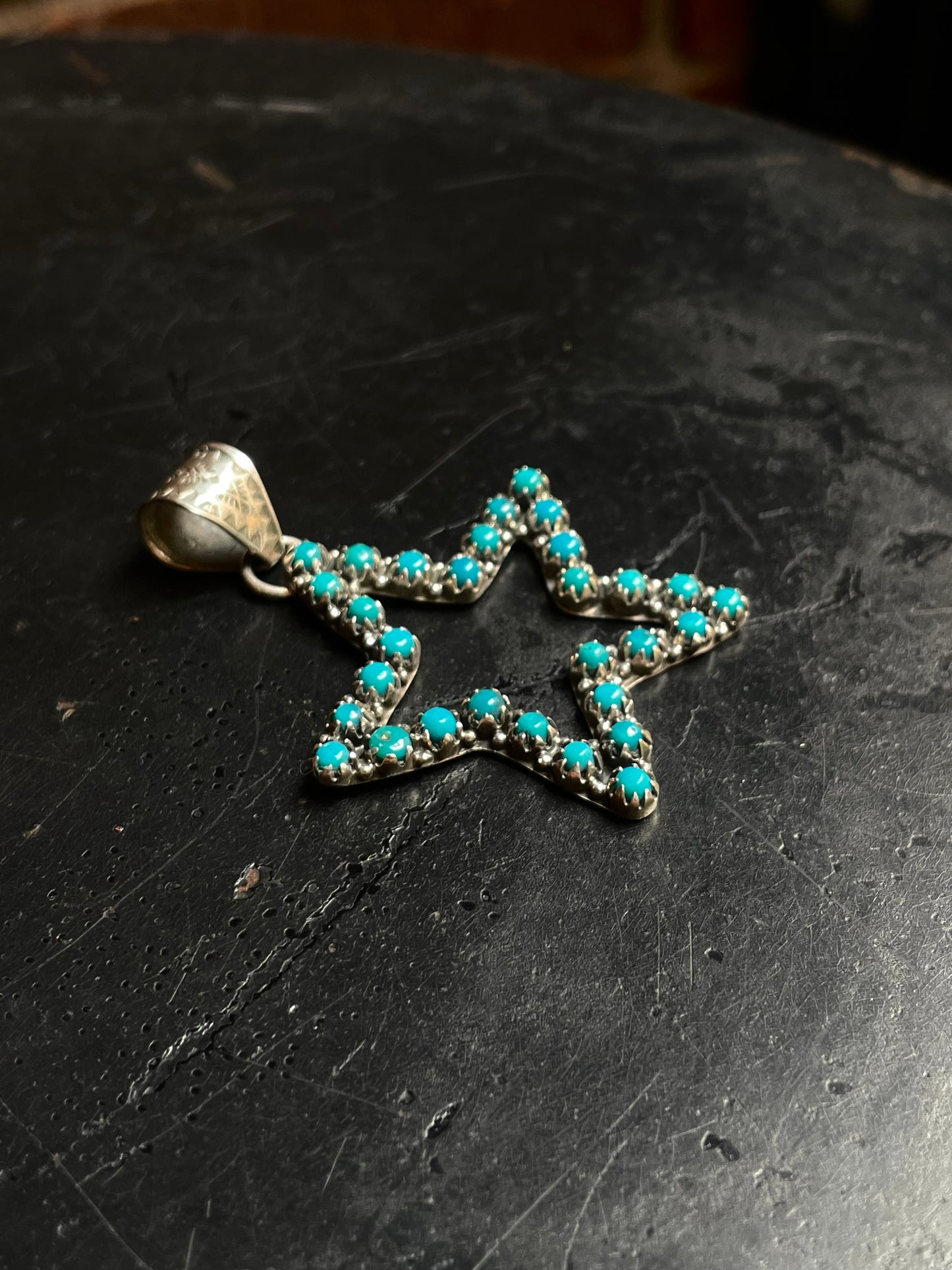 Kingman Turquoise Star Pendant | 925 Sterling Silver C989