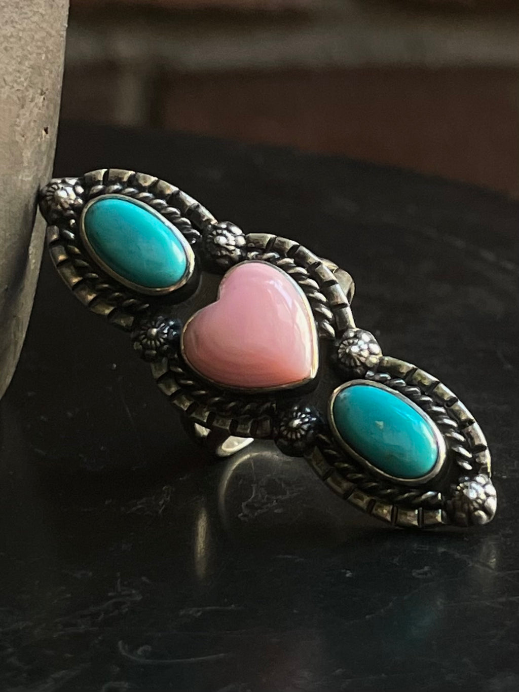 Pink Conch Heart Ring Size 6 | 925 Sterling Silver G531
