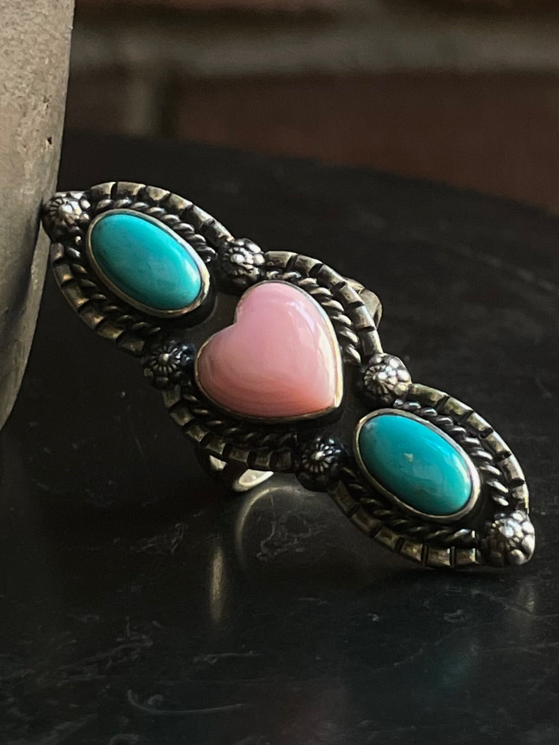 Pink Conch Heart Ring Size 6 | 925 Sterling Silver G531