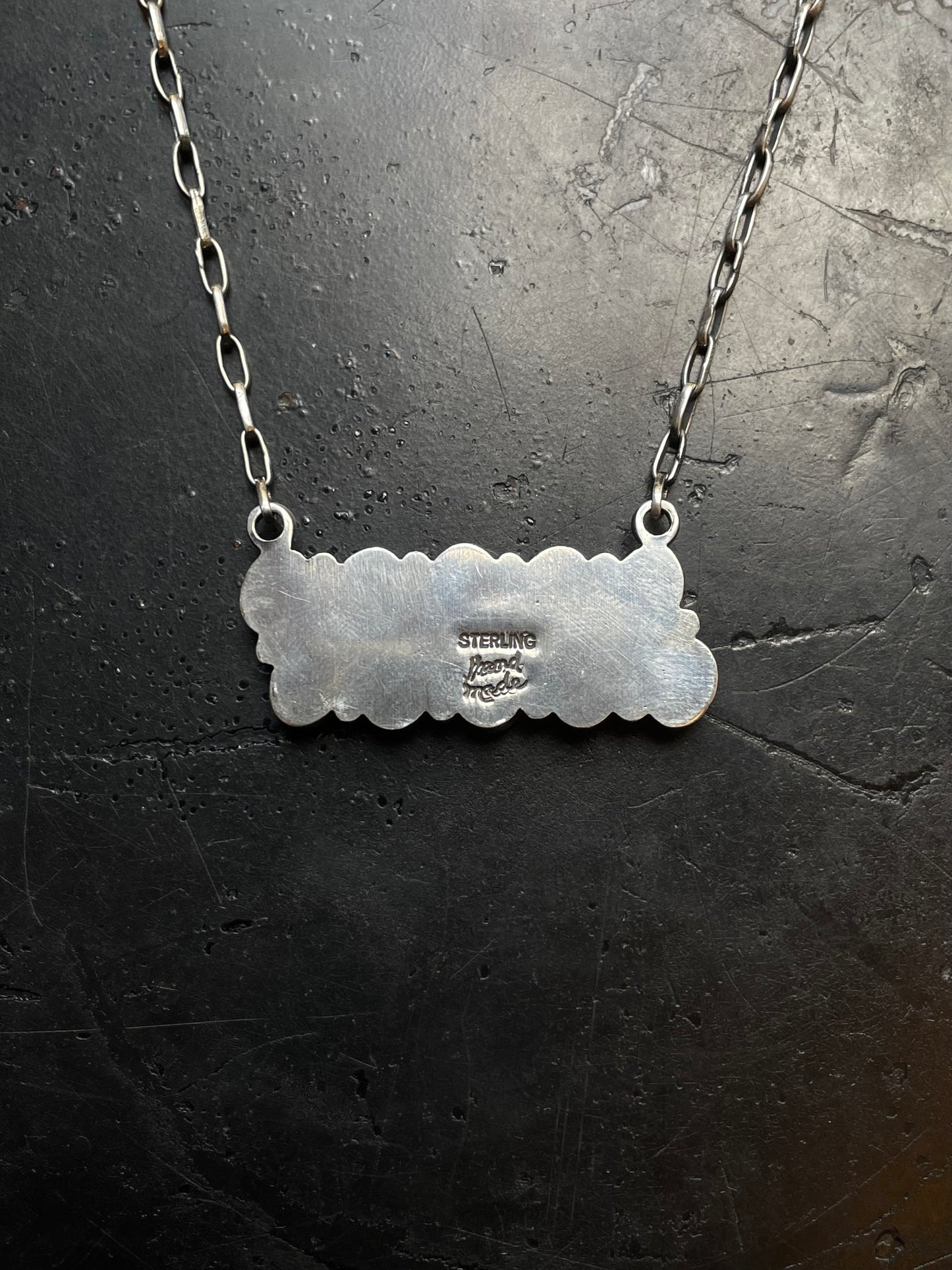 Kingman Turquoise Cluster Bar Necklace | 925 Sterling Silver E615