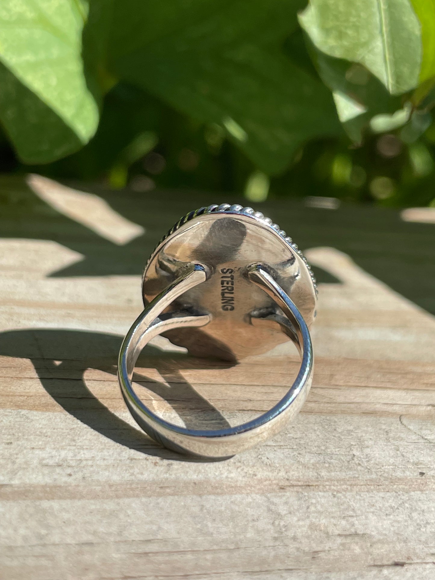 Pink Conch Rope Design Ring | 925 Sterling Silver 6.75 B325