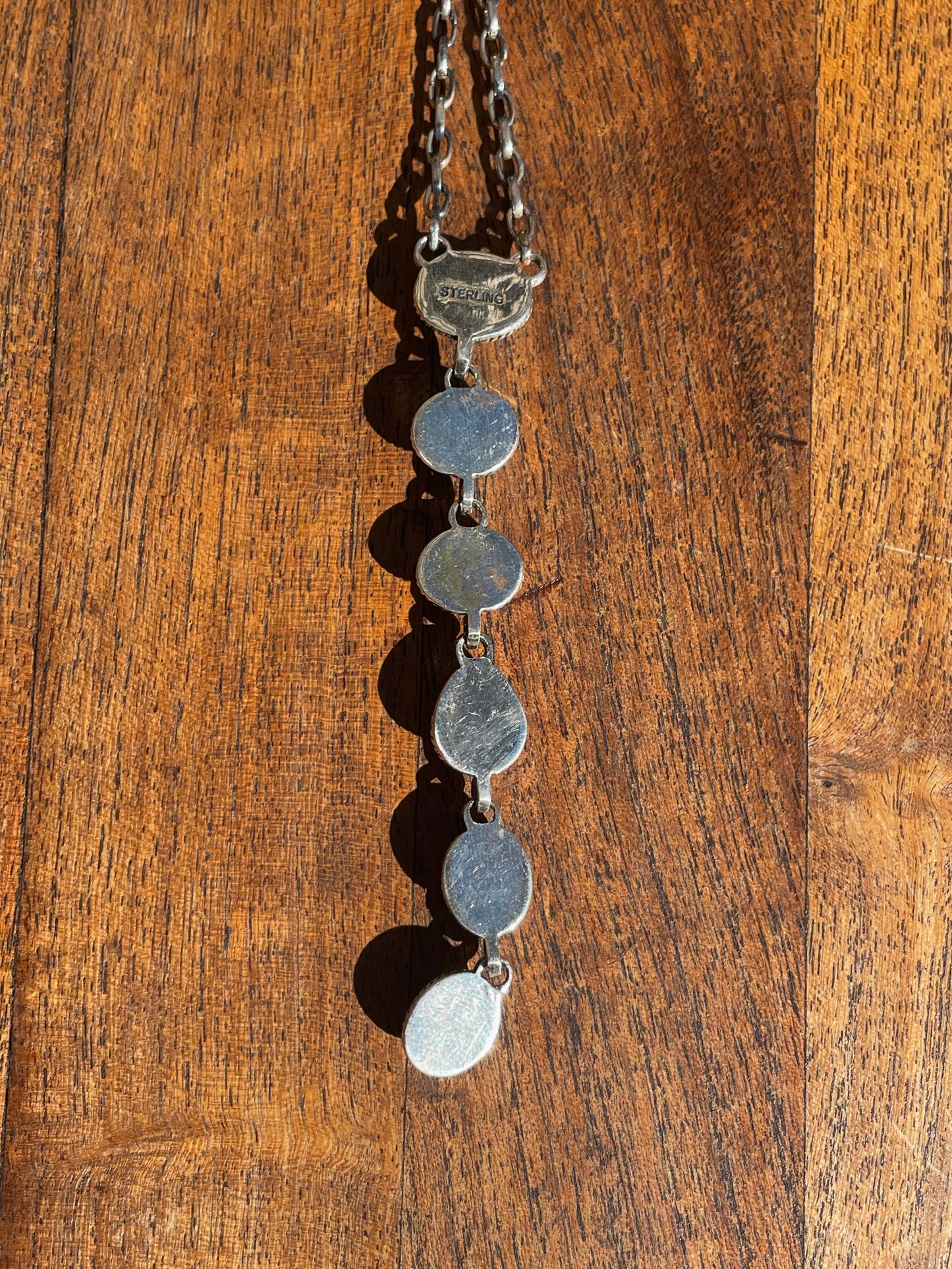 Turquoise Spiny Oyster Lariat Necklace | Sterling Silver | Handmade C849