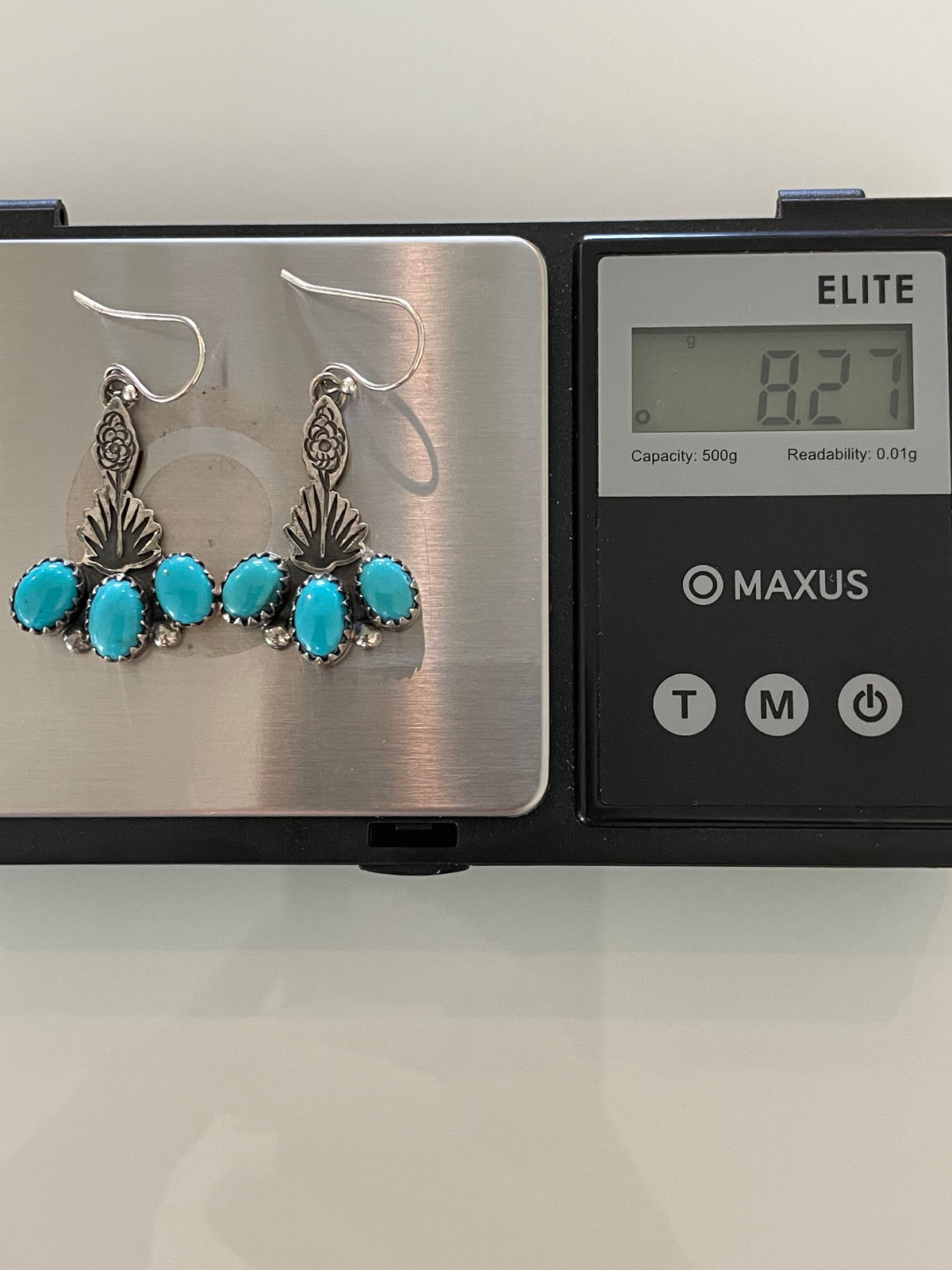Turquoise Cluster Dangle Earrings | 925 Sterling Silver G709
